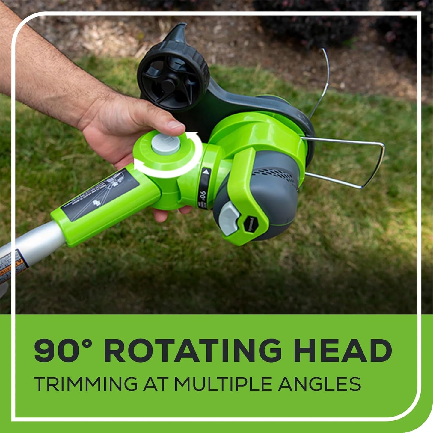 Greenworks 24V 12" Cordless String Trimmer & Edger, Battery Powered | Automatic Feed | Adjustable Handle | Lightweight for Home Yard, Lawn Edges, Driveway, & Garden Borders Maintenance, Tool Only