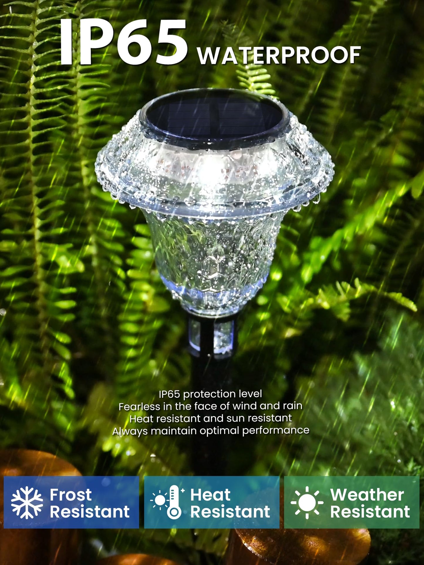 SOLPEX Solar Lights Outdoor, Pathway Garden Decor Lights, Solar Powered Waterproof Decoration for Patio Front Porch Yard Outside Landscape Lighting(6 Pack Cold White)