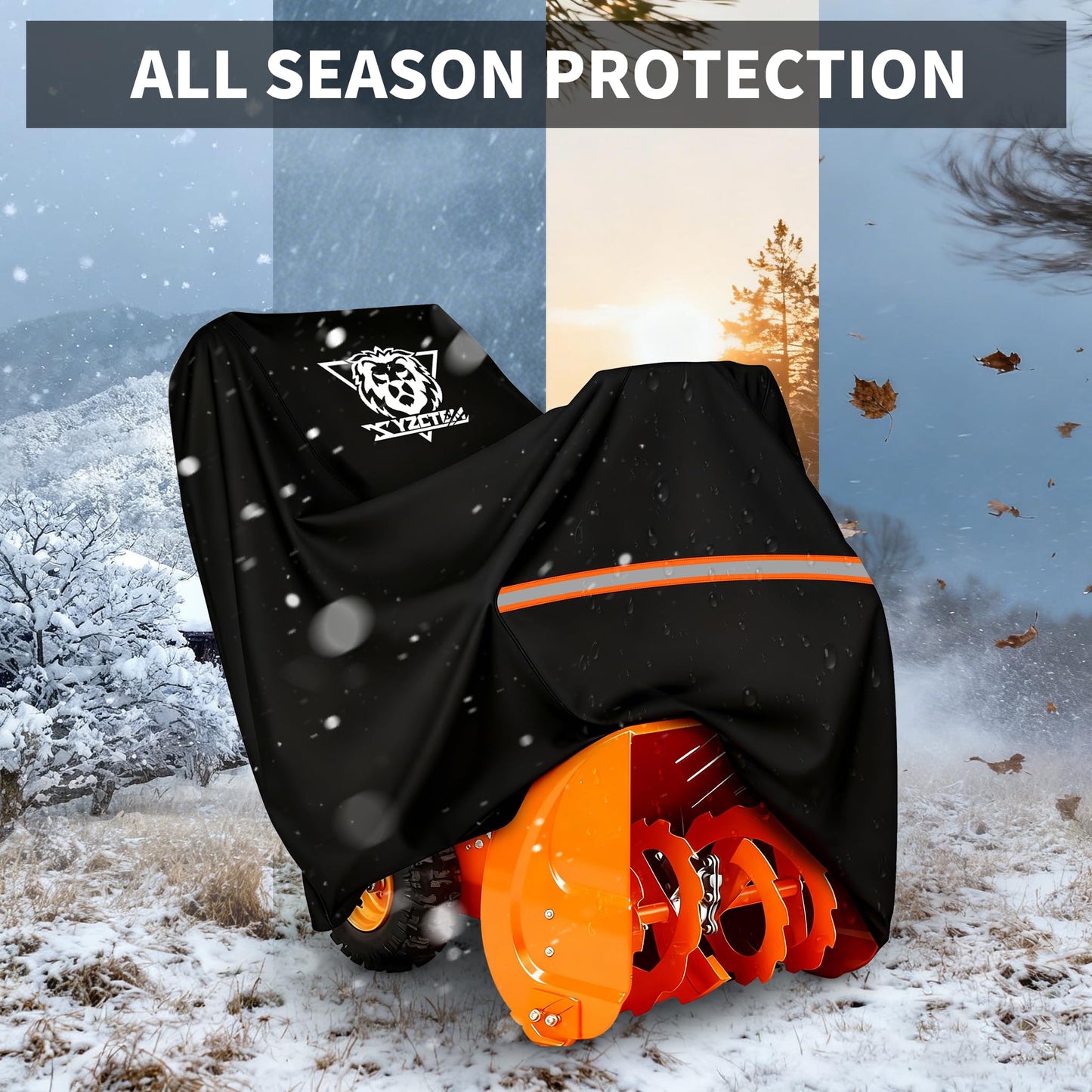 XYZCTEM Snow Blower Cover 300D Oxford Fabric, Universal Fit Snow Blower Cover, Covers for Snow Blowers Against Water, UV, Wind, Outdoor Protection (Black)