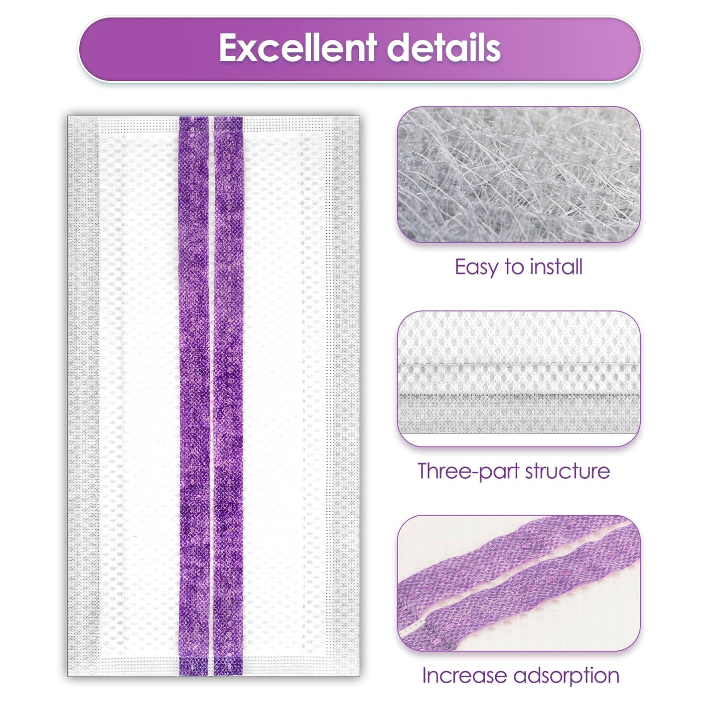 (40 Count) WetJet Disposable Mop Pad Refills Compatible with Swiffer WetJet, Spray Cleaning Replacement Pads, Multi-Surface Mop Pad Refills for Floor Cleaning, Wet Jet Mop Pads Spare Pack