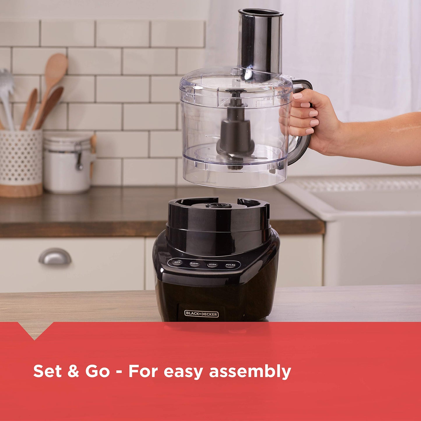 BLACK+DECKER 3-in-1 8-Cup Food Processor, Mutlifunctional and Dishwasher Safe, Black 450W, FP4200BC