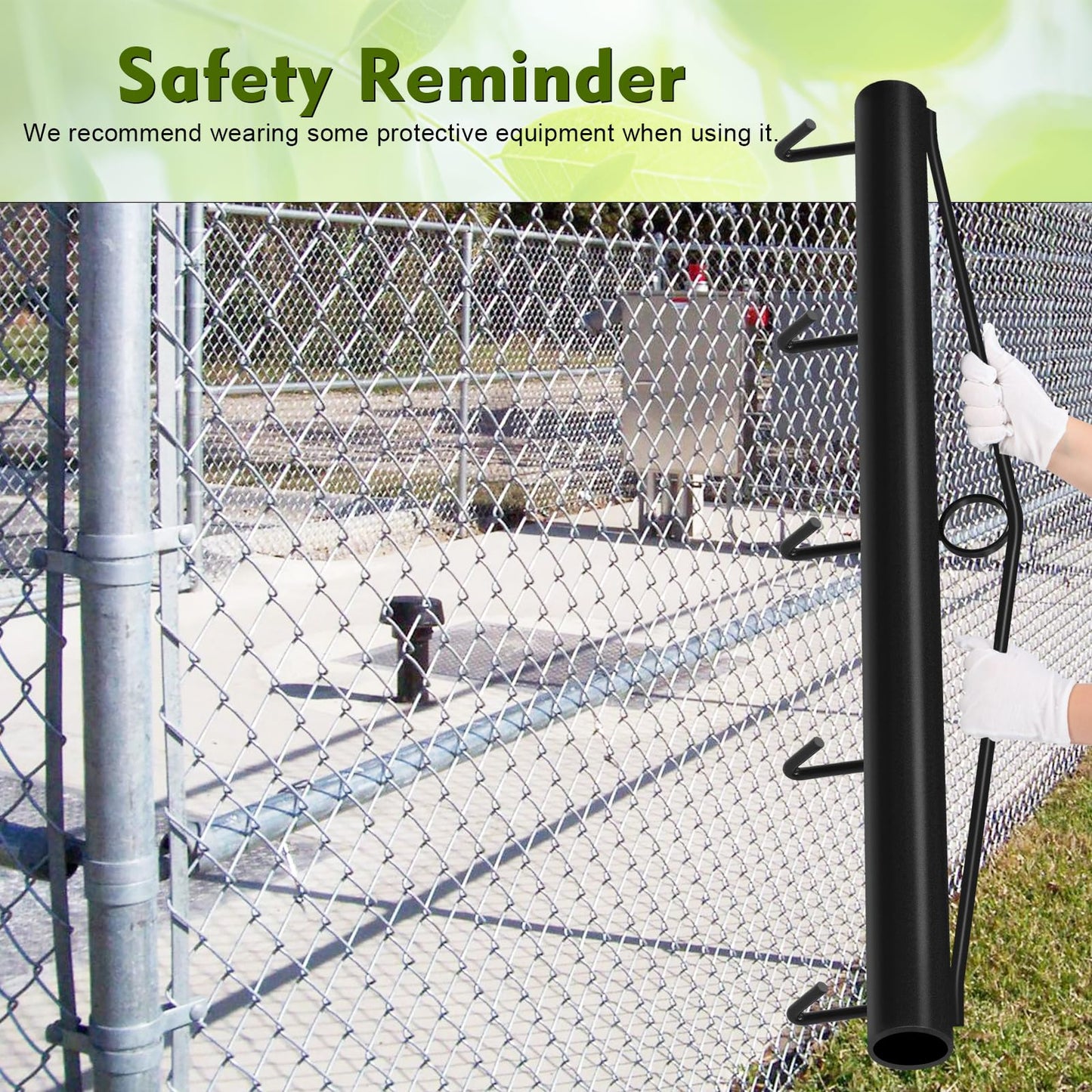 Gtongoko Chain Link Fabric Fence Stretcher, 5-Hook Bar, 31.5 Inch Woven Wire Stretcher, Fence Stretcher Tool，Steel, Black