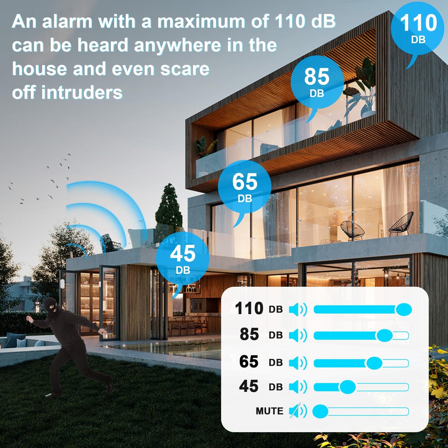 Door Chime,SanJie Wireless Door Sensor Chime When Opens,Entry Alarm for Business/Home/Kids,500 FT Range,26 Chimes 5 Adjustable Volume Ringer Alert,2 Sensors 1 Receiver Black