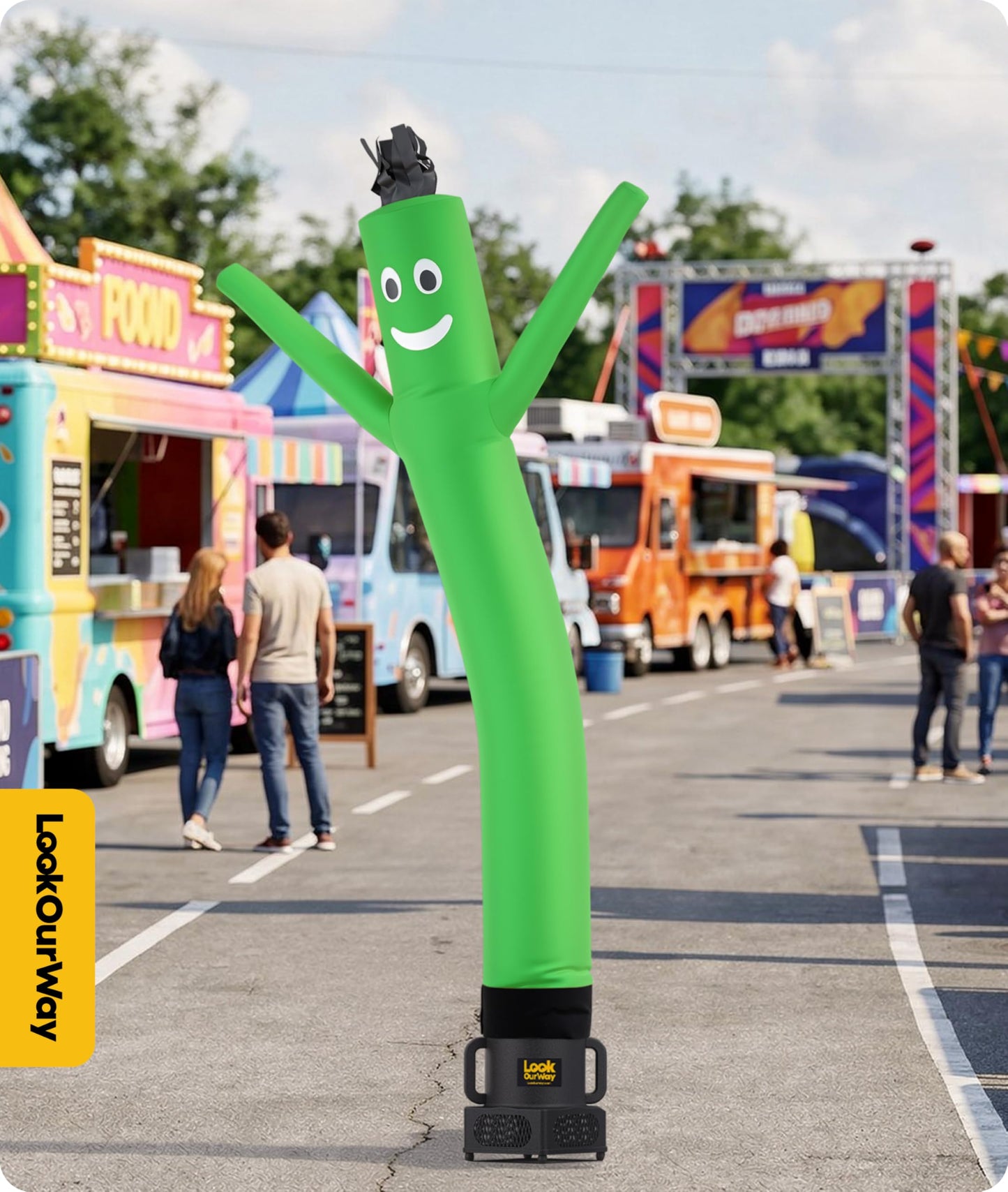 LookOurWay Air Dancers Wacky Waving Inflatable Tube Man Attachment - 7 Feet Tall Advertising Air Dancer Waving Man Inflatable Tube Guy - Blower Not Included - Green