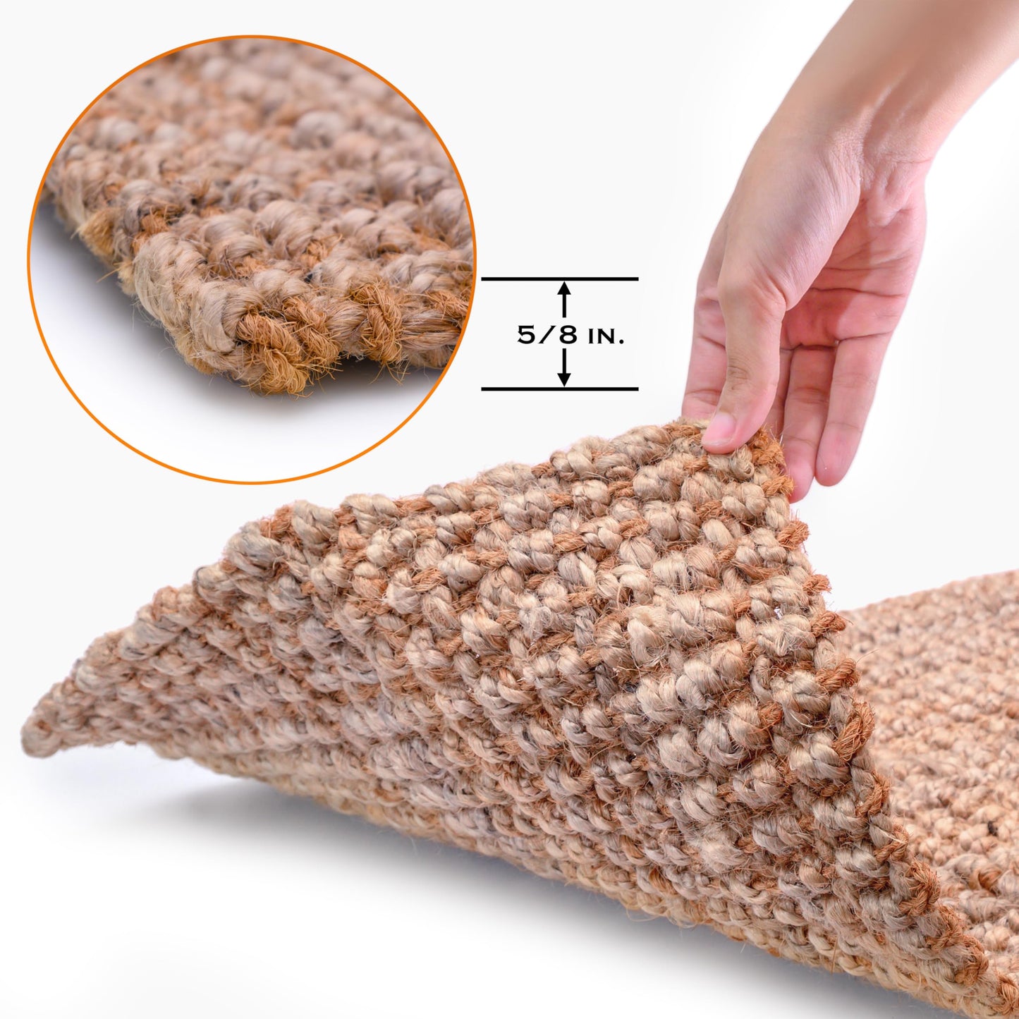 Jute Doormat 30x17 Inch, Jute Entryway Rug, Braided Doormat for Indoor or Covered Outdoor, Natural Woven Welcome Mat