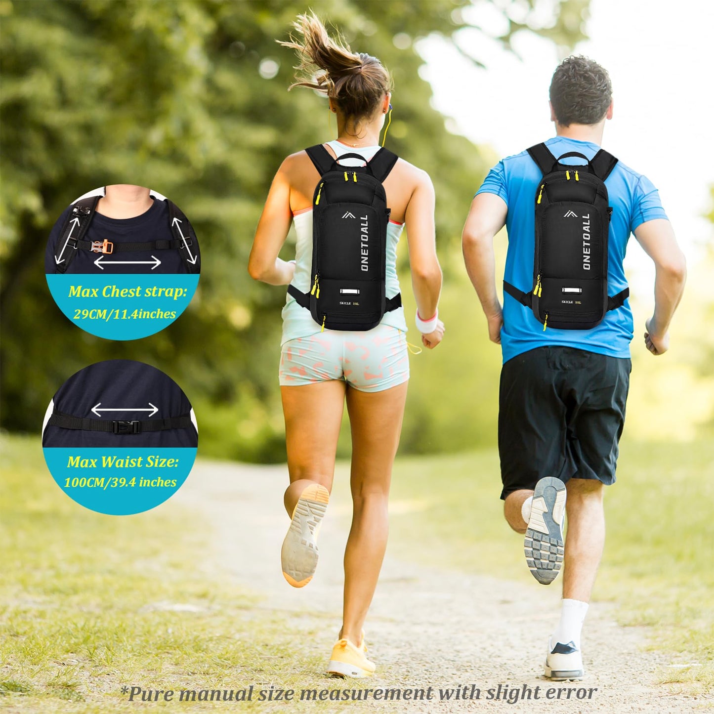 ONETOALL Hydration Backpack with 2L Water Bladder, Water Backpacks for Men Women, Lightweight Hiking Daypack