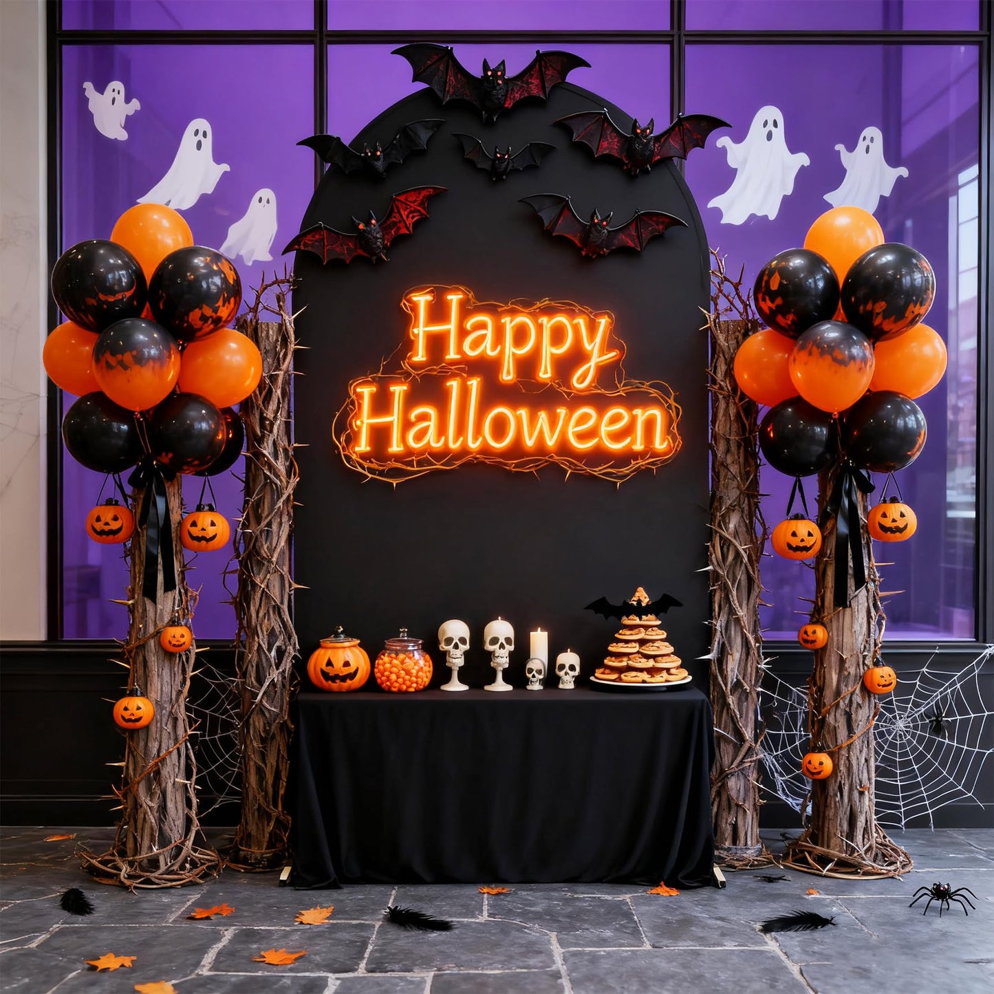 Chiara Arch Covers - Black Spandex Fitted Wedding Arch Stand Covers - 7.2FT Round Top Stretchy Backdrop for Birthday Party Ceremony Banquet Decoration