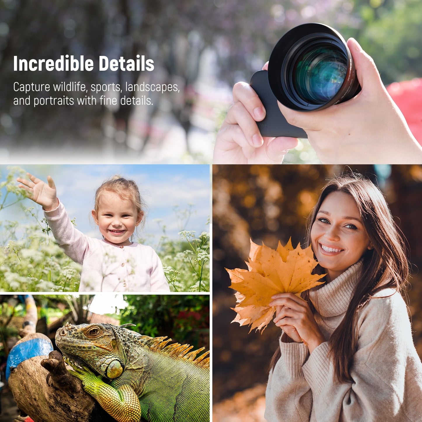 NEEWER HD 85mm Telephoto Phone Lens Only for 17mm Thread Backplate, 2.5X Magnification Compatible with SmallRig Phone Cage NEEWER Case for iPhone Samsung with 17mm Lens Adapter & Lens Hood, LS-59