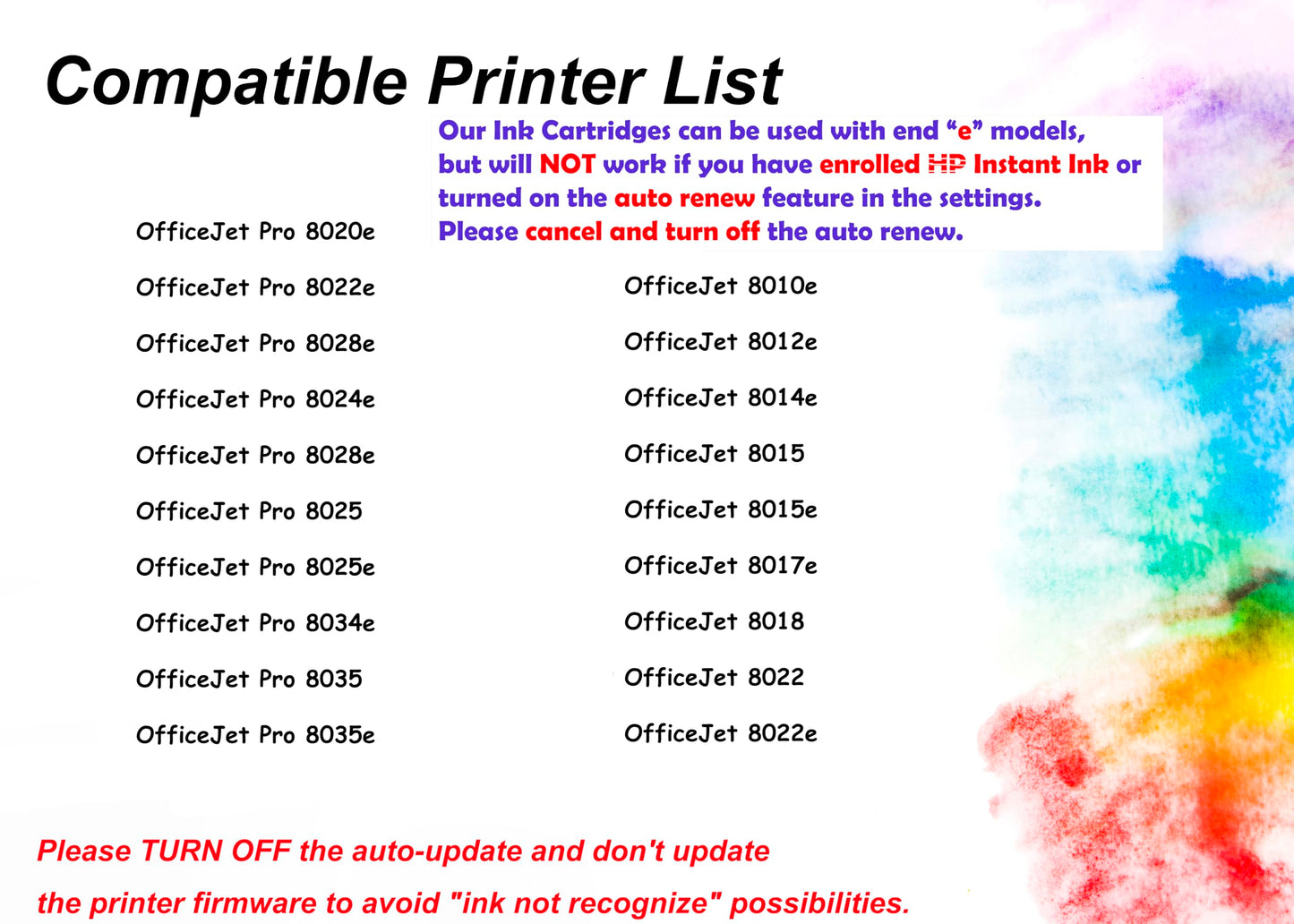 Bestoner™ 910xl Compatible Replacement for 910 XL HP Ink Cartridge High Yield OfficeJet 8010e 8012 8013 8014 8015e 8017 8018 8020 8022e 8024 8025e 8028 8030 8035e