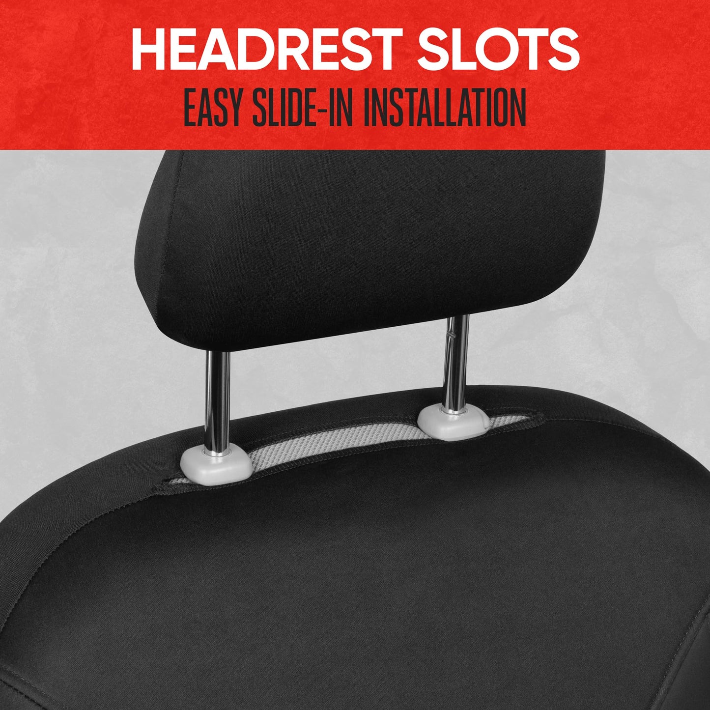 Motor Trend SpillGuard Seat Covers for Cars Trucks SUV – Black Seat Covers with Waterproof Neoprene Lining, Automotive Car Seat Covers for Front Seats Only, Forros para Asientos de Carro