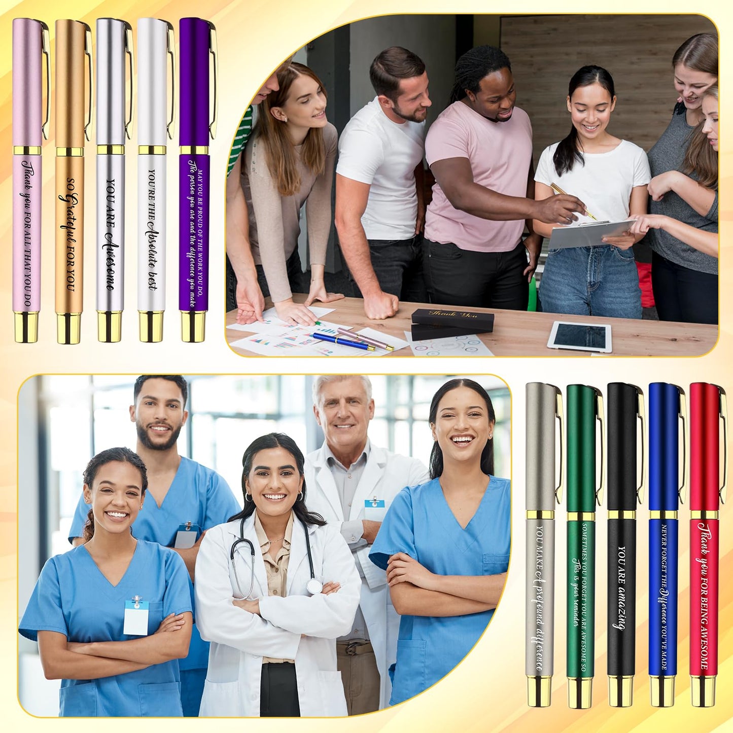 30 Sets Employee Appreciation Gifts Bulk Inspirational Ballpoint Pens with Thank You Gift Boxes Motivational Quote Pen Office Gift Leaving Gifts for Colleagues Nurse Teacher Coworker Team Volunteer