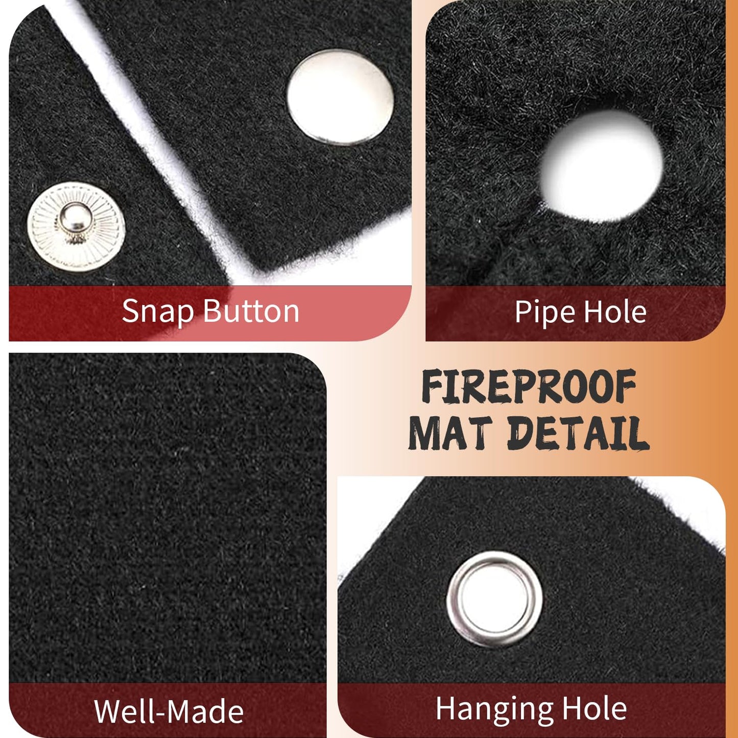 kaidun Welding Blanket Fireproof, 2 Pieces of 20'' x 20'' Opening Shape Heat Shield Mat for Plumbing Brazing Soldering Copper Pipe, Fire Flame Resistant Cloth Rag, Solder Plumbers HVAC Torch Protector