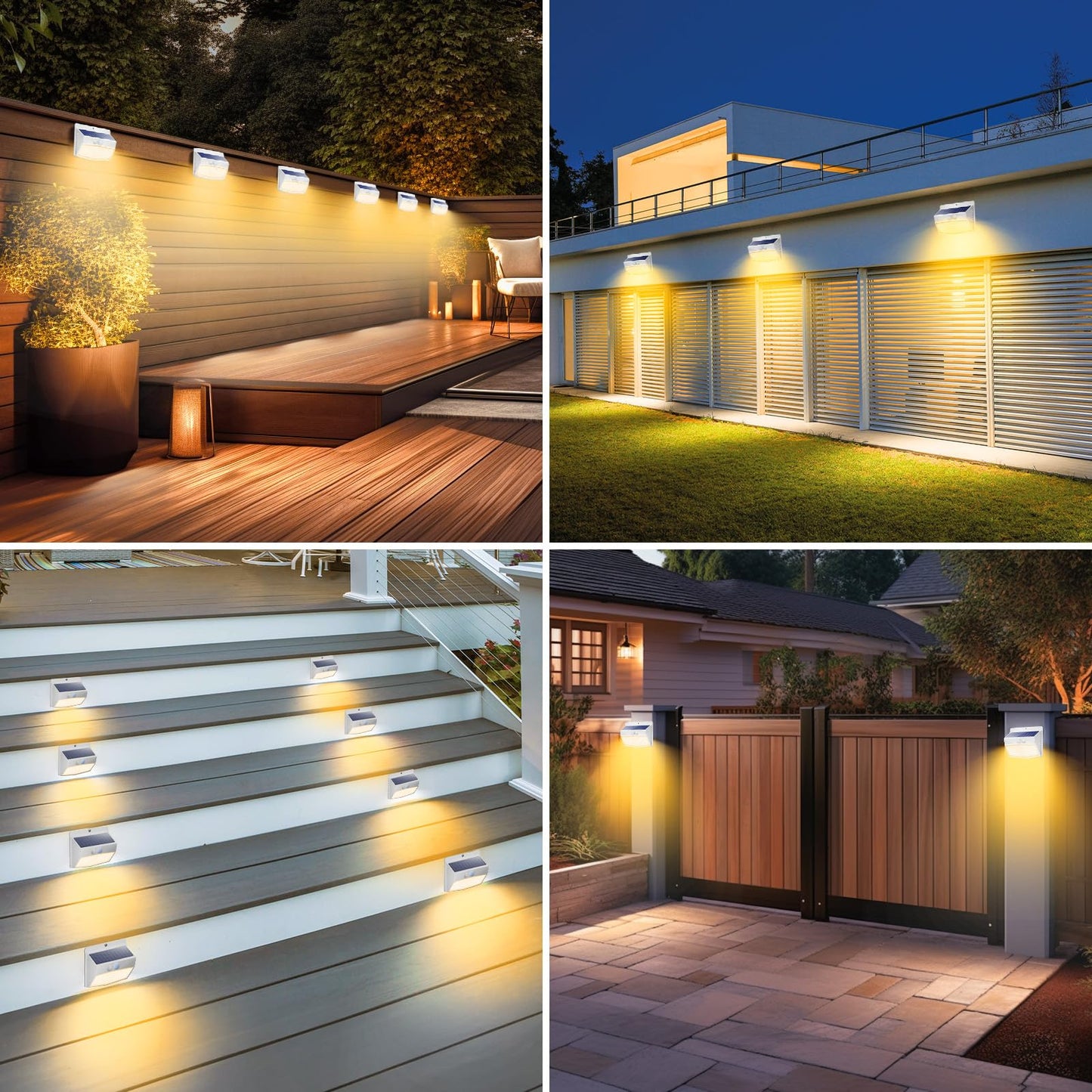 Peaur 3 Lighting Modes Solar Lights Outdoor, 8 Pack 138LED Solar Motion Sensor Light, IP65 Waterproof Wireless Wall Lights Solar Powerd Security Lights for Fence Yard Garden Deck Garage-Warm White