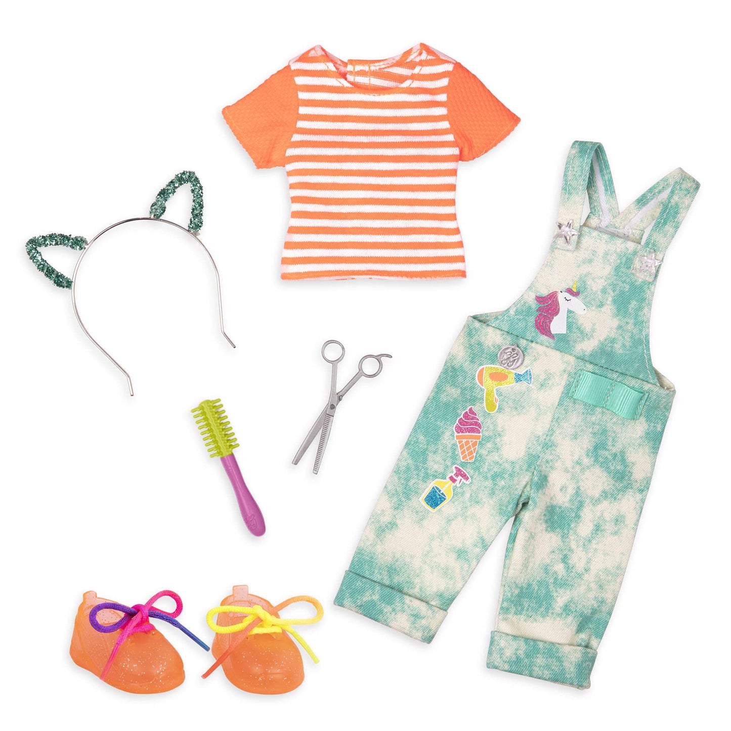 Glitter Girls – 14-Inch Doll Outfit Bundle – 3 Fashion Outfits – Rainbow Jacket, Cat – Ears, Sweater Dress – Clothes & Accessories – Fashion Pack – 3+ Years
