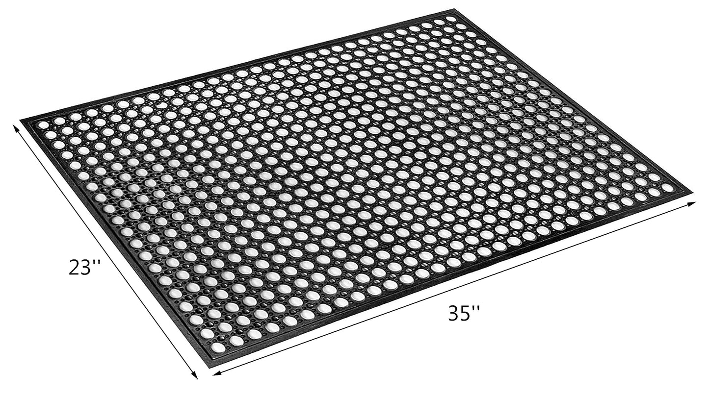 Yesland Rubber Door Mat 36 x 24 Inches, Durable Restaurant Kitchen Non-Slip Bar Drainage Utility Floor Mat, Ideal Entry Way Doormat for Home and Garden & Indoor Outdoor Wet Area