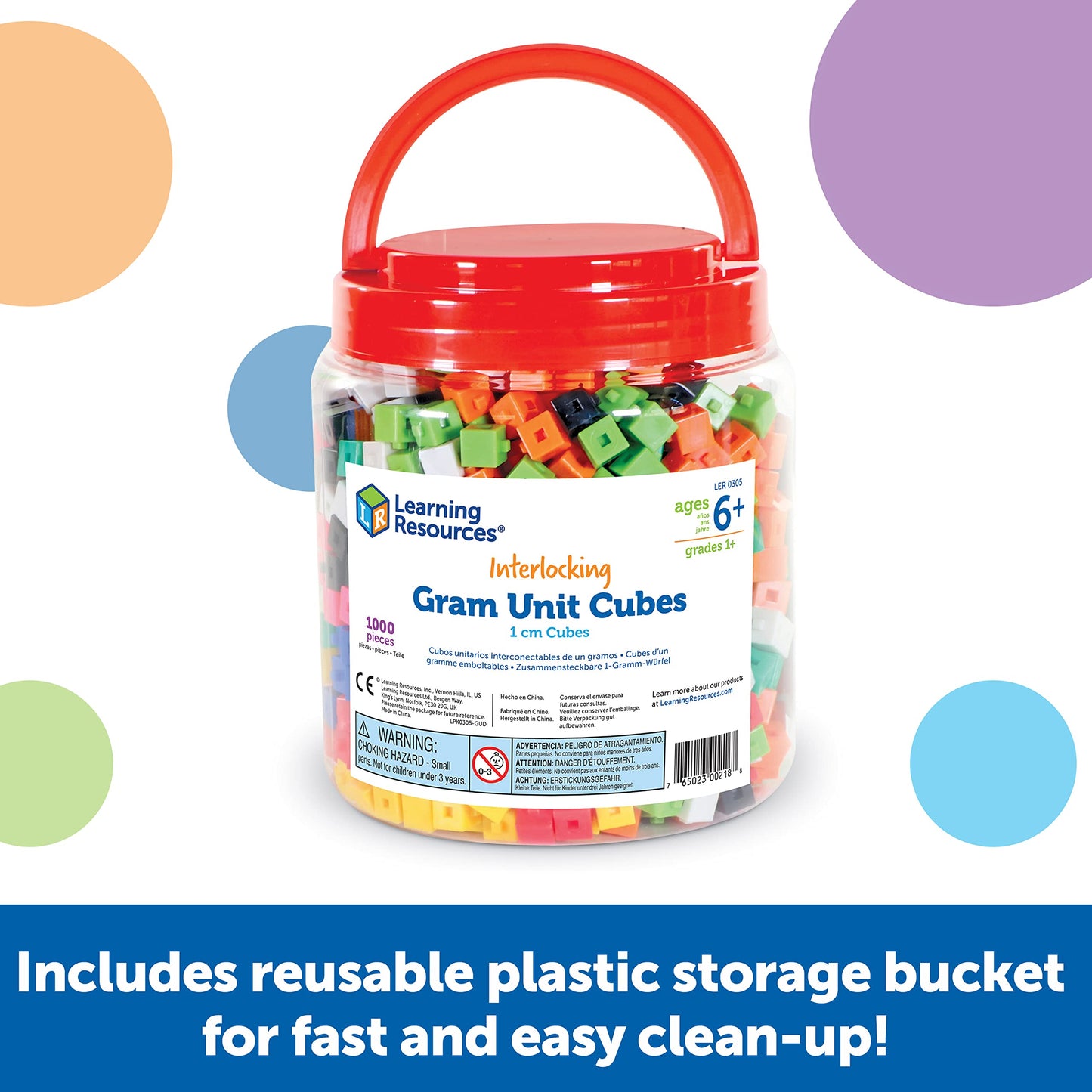 Learning Resources LER0305 Interlocking Gram Unit Cubes