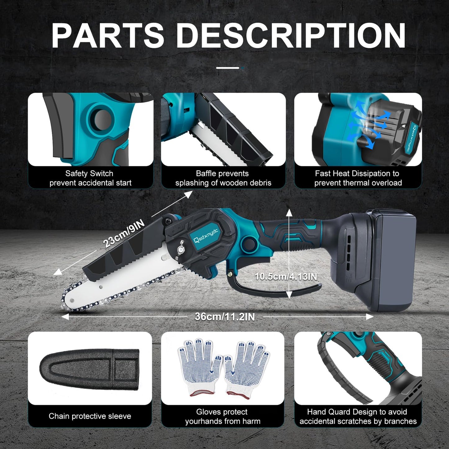 Cordless Mini Chainsaw 6 Inch for Makita 18V LXT (No Battery), Brushless Portable Electric Chain Saw Tool for Makita BL1850, Small Handheld Chainsaw for Pruning Shear Branch Wood Cutting Tree Trimming