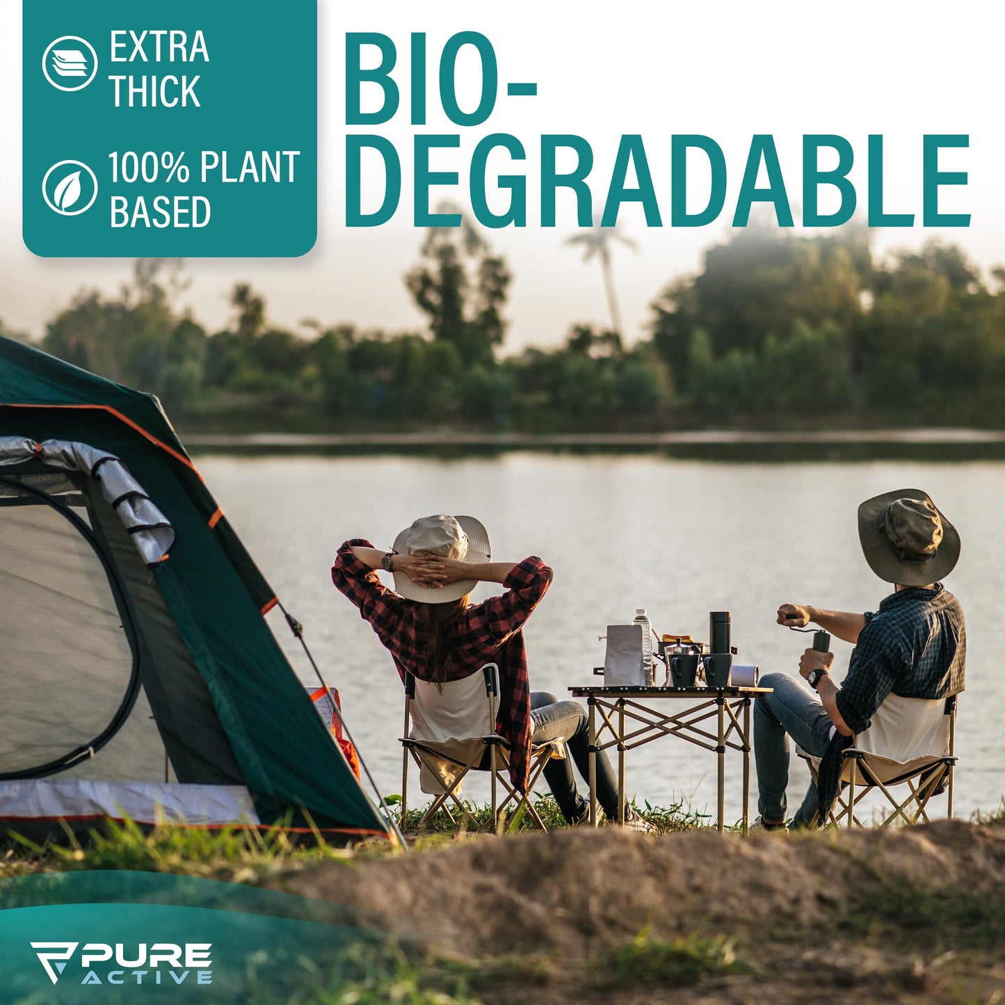 Pure Active Ultimate Shower Body and Face Wipes, Biodegradable Personal Hygiene Body Cleansing Wipes for Men,Women for After Gym Travel Camping Adult Bathing Wipes (120 Wipes 6''x8'', Unscented)