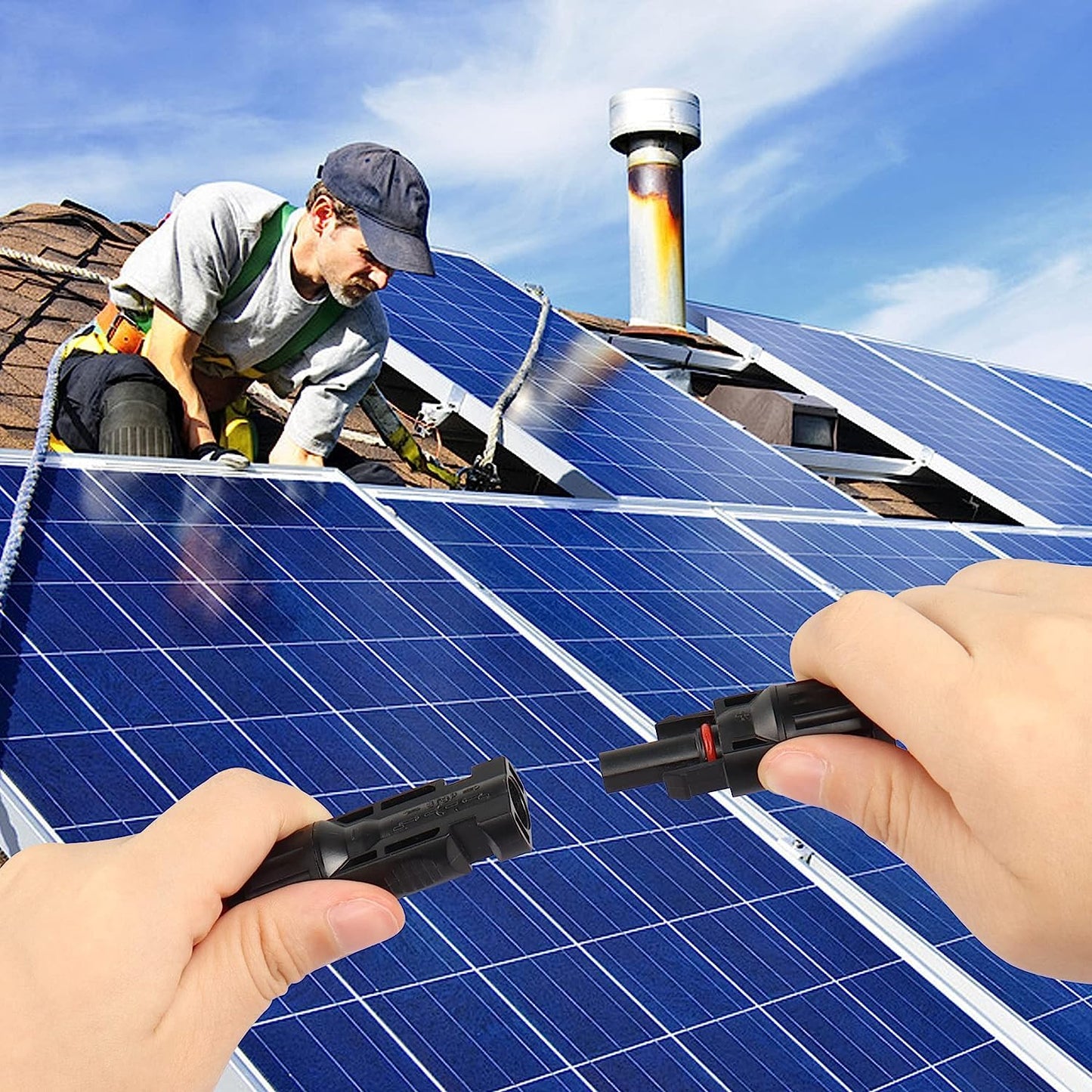 CERRXIAN 16.4FT/5M 12AWG Solar Panel Connector to XT60i Female Solar Panel Power Cable for Portable Power Station, RV, Lipo Battery