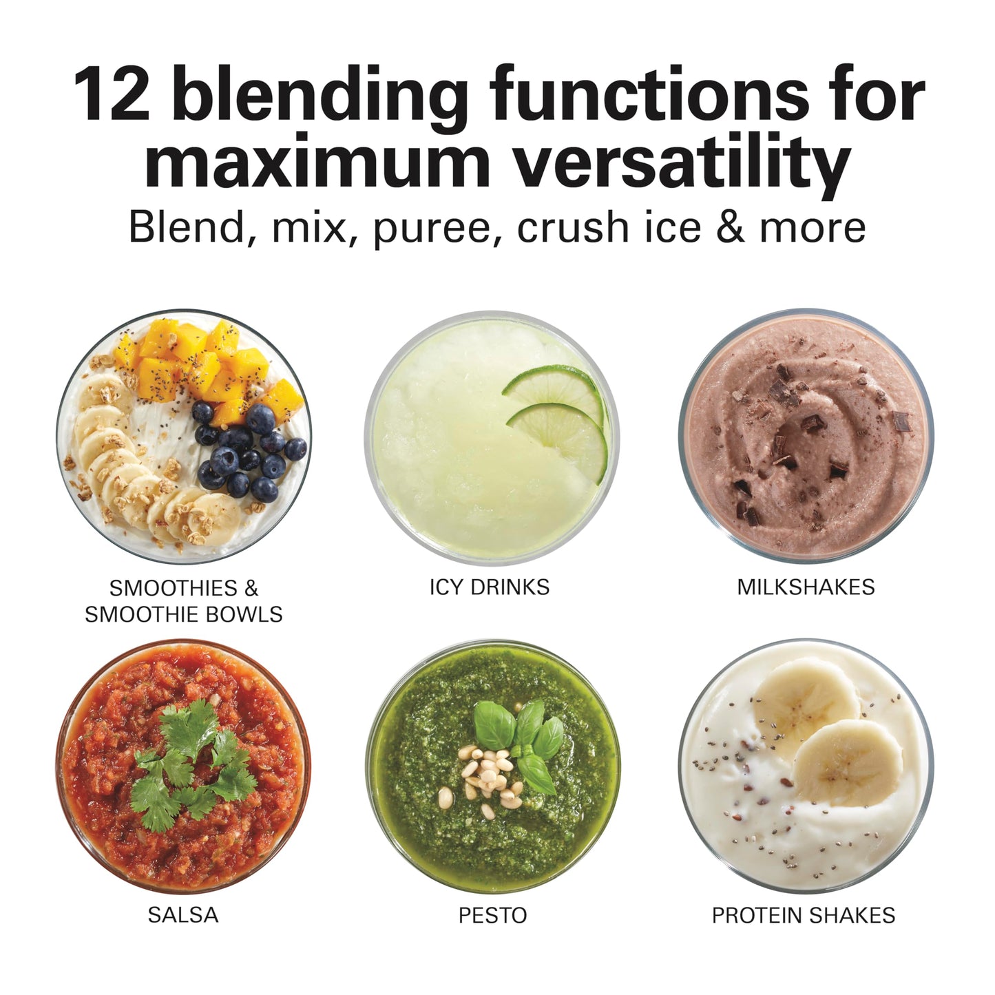 Hamilton Beach Power Elite Blender for Smoothies, Ice Crush & Puree, 700 Watts, 40 oz Glass Jar, 12 Functions, Wave~Action System, Slate Gray, 58153J