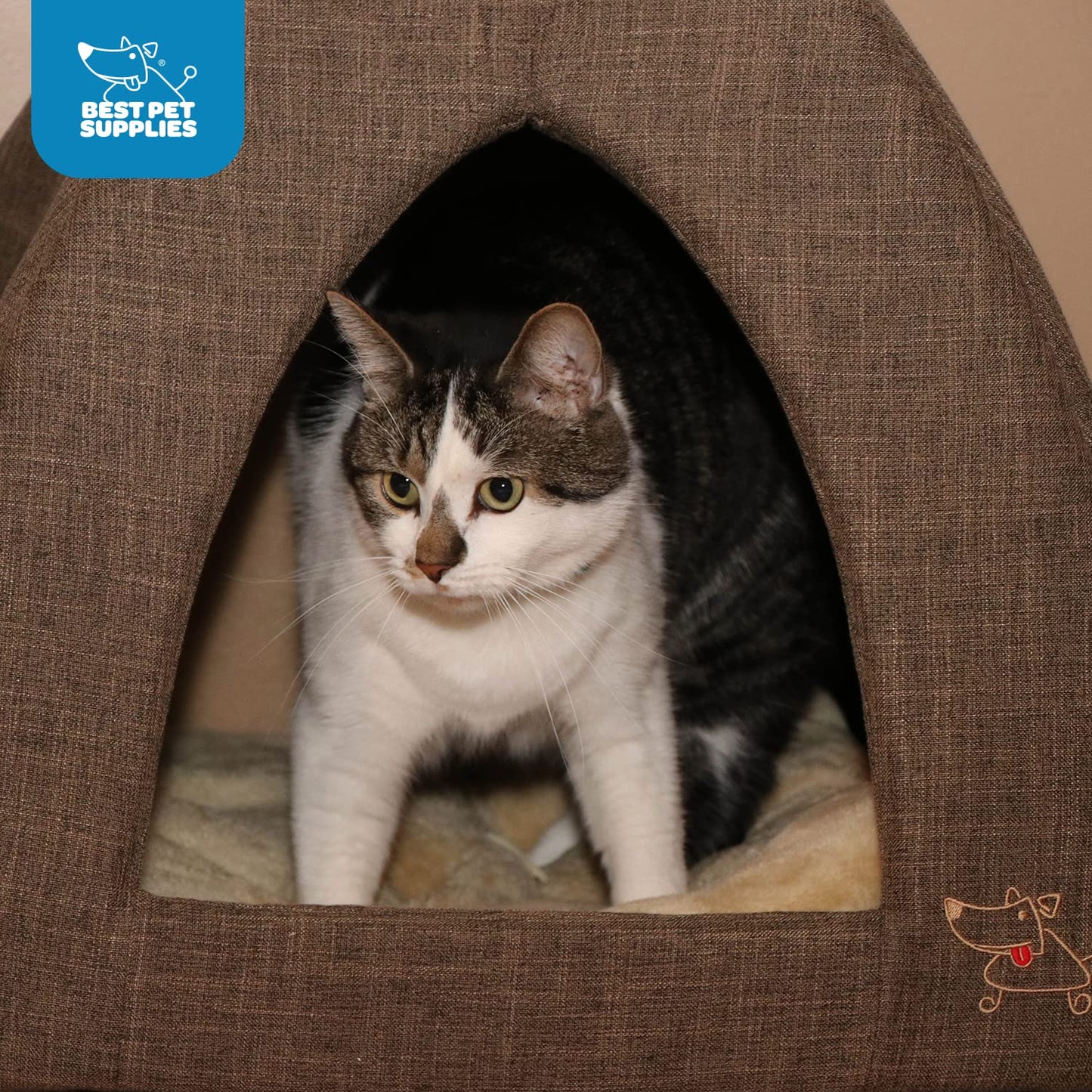 Best Pet Supplies Pet Tent-Soft Bed for Dog and Cat by Best Pet Supplies, X-Large Brown Linen