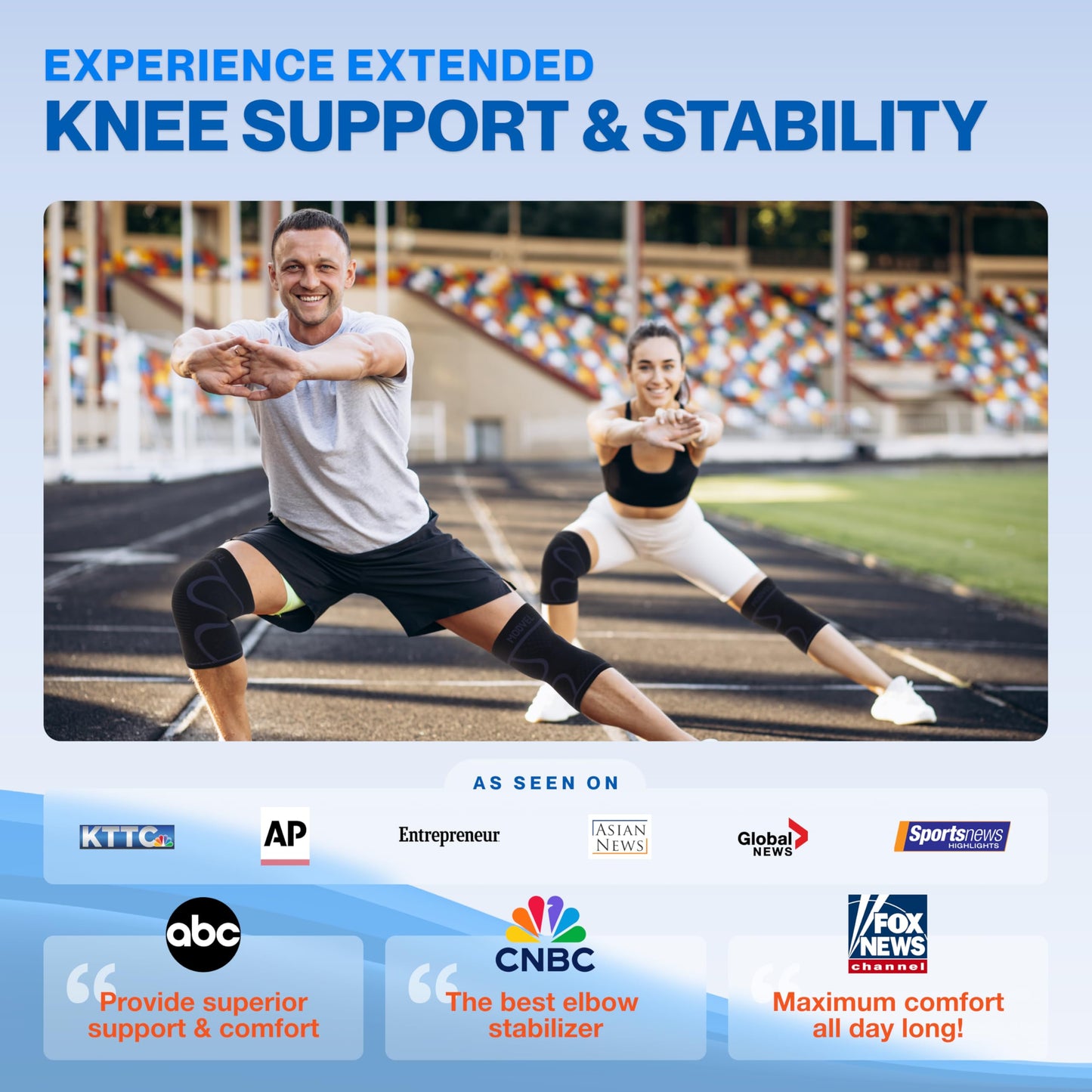 MODVEL Compression Knee Braces for Men & Women - XS to XXX-L Pair of Knee Braces for Knee Pain, Support Sleeve, Workout Sports Knee Braces for Meniscus Tear, ACL & Arthritis Pain Relief
