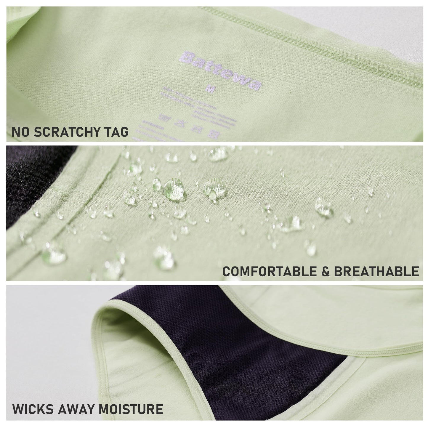 BATTEWA Incontinence Underwear for Women Washable, Leak Proof Underwear High Waist Cotton,Bladder Leakage 50ML (5Beige, Large, 5 Pack)