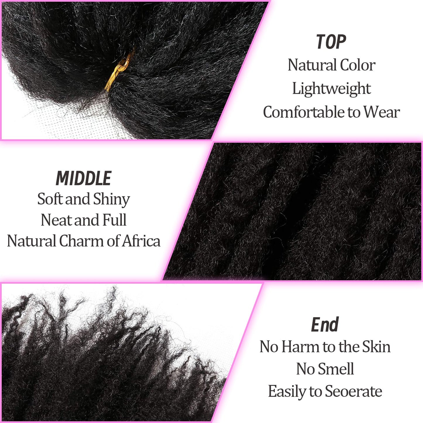 Marley Twist Braiding Hair-18 Inch 180Roots/unfold Soft Soft Marley Twist Hair For Twists 6 Packs Lightweight Cuabn Twist Hair For Black Women (18 Inch 6 Packs, 1B#)