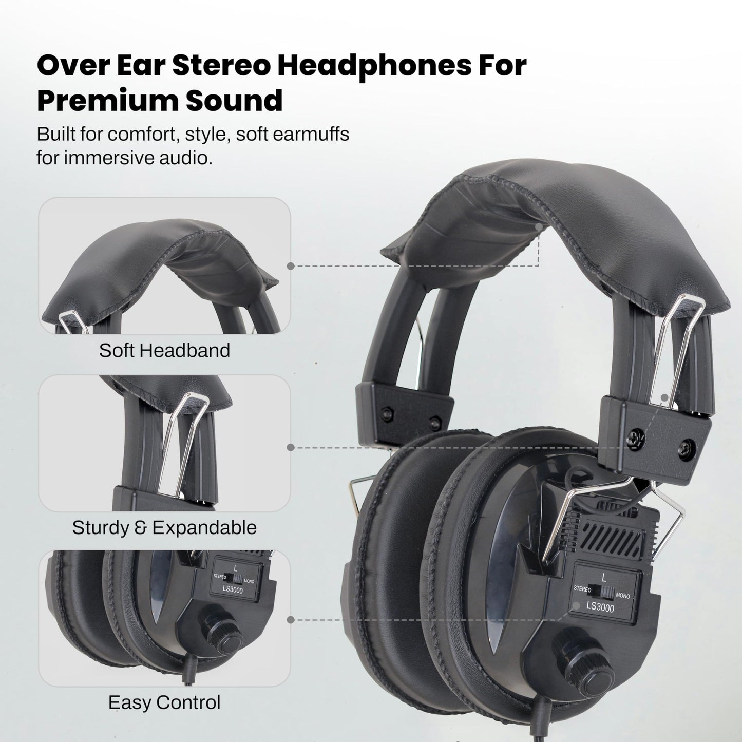Fisher Stereo Headphones, Black