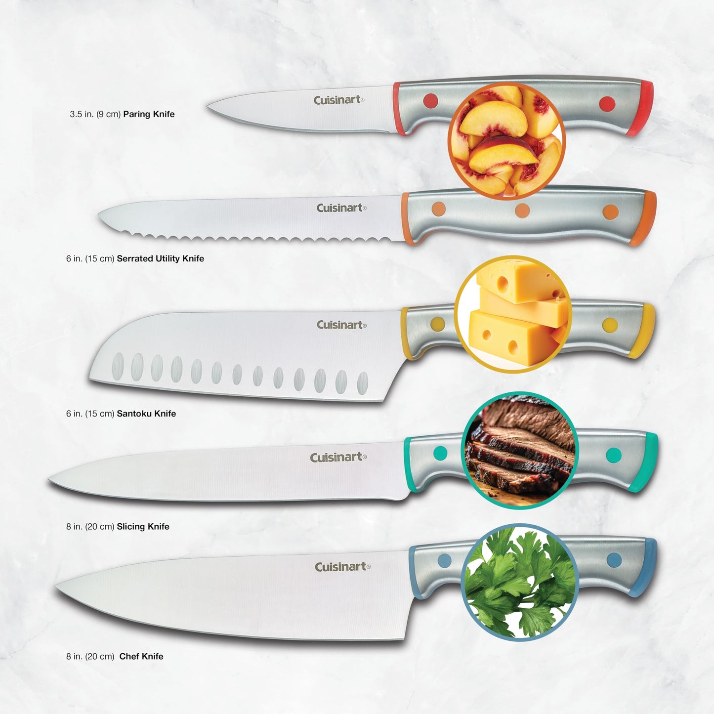 Cuisinart 10-Piece Stainless Steel Knife Set with Blade Guards (C77CR-10PC)