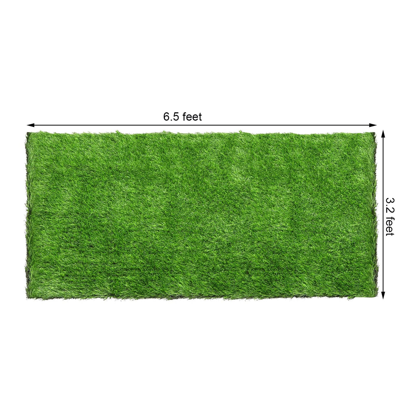 Fasmov Green Artificial Grass Rug, 3.2' x 6.5' Realistic Fake Grass Deluxe Synthetic Turf, Thick Lawn Pet Carpet, Indoor/Outdoor Area Rug