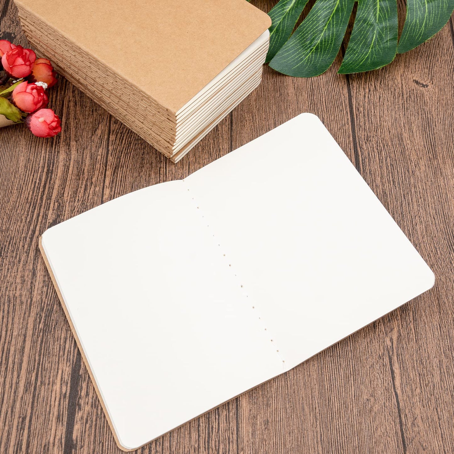 48 Pack Kraft Notebooks,Unlined Journal Notebook,4” x 5.7”Writing Notebooks,for Travelers, Students and Doodlers,48 Pages