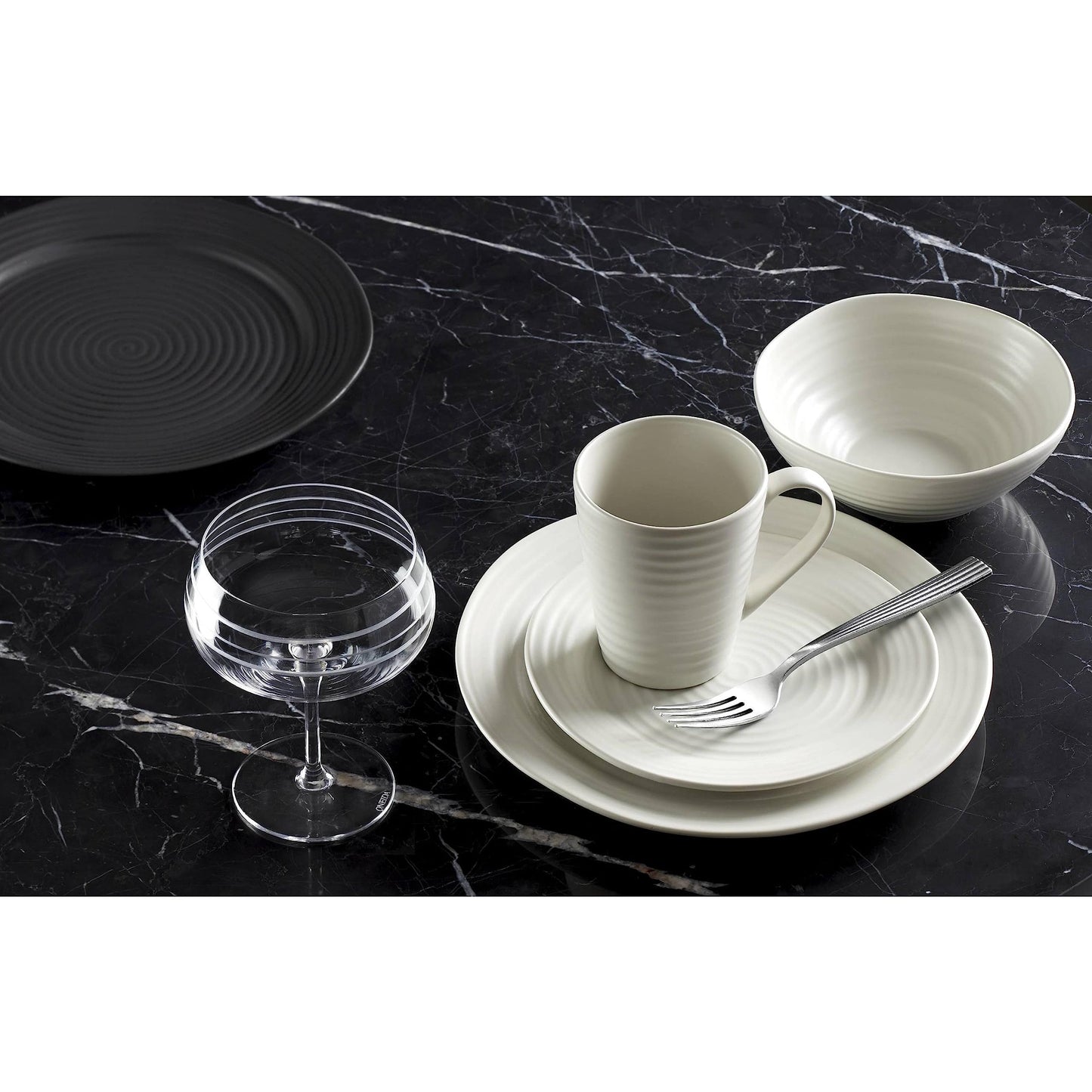 Oneida 895938 Ridge Black 12 Piece Dinnerware Set