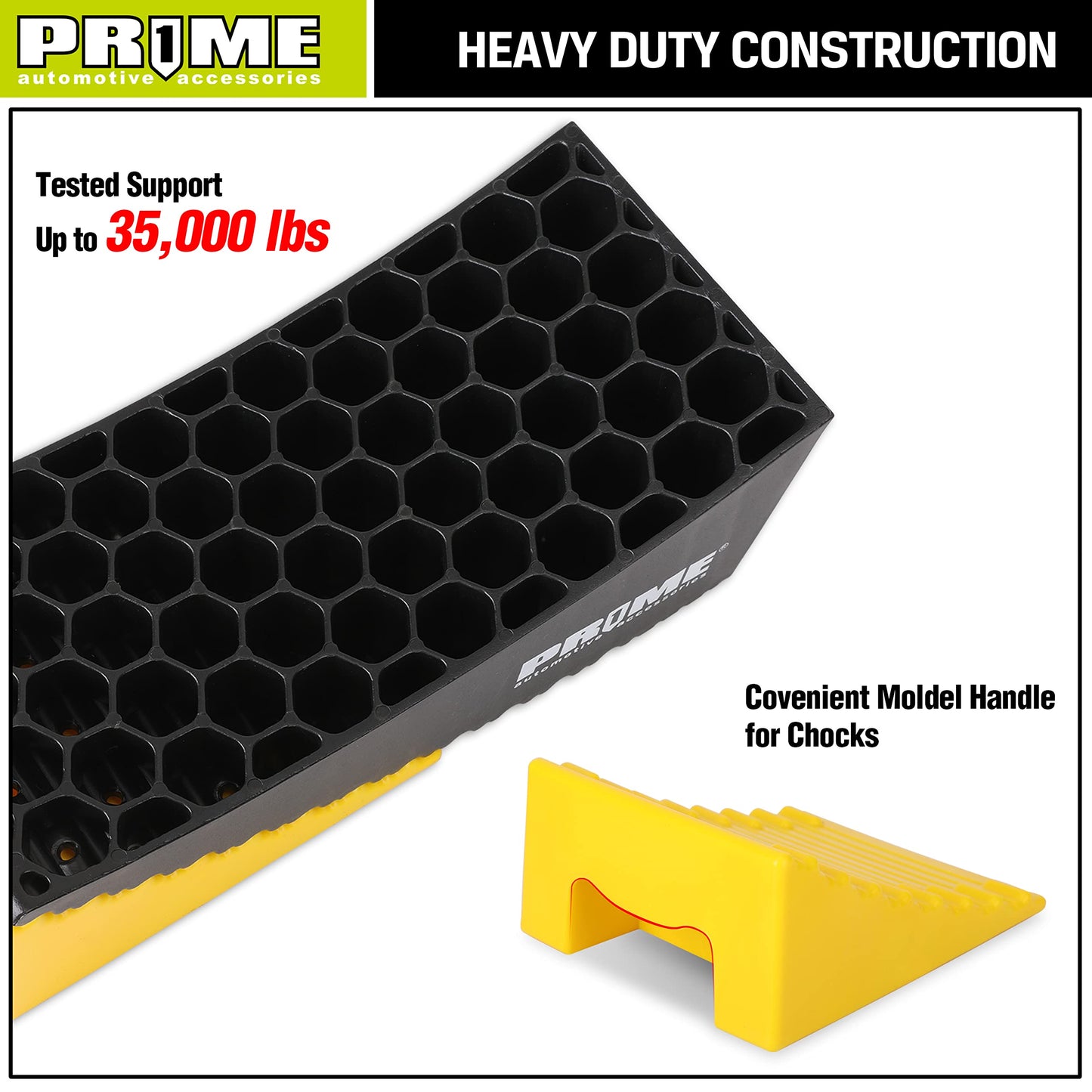 PR1MECamper Levelers RV Leveling Blocks, HDPE Curved Levelers, Include 2 Levelers, 2 Chocks, 2 Mats, and 1 Carrying Bag