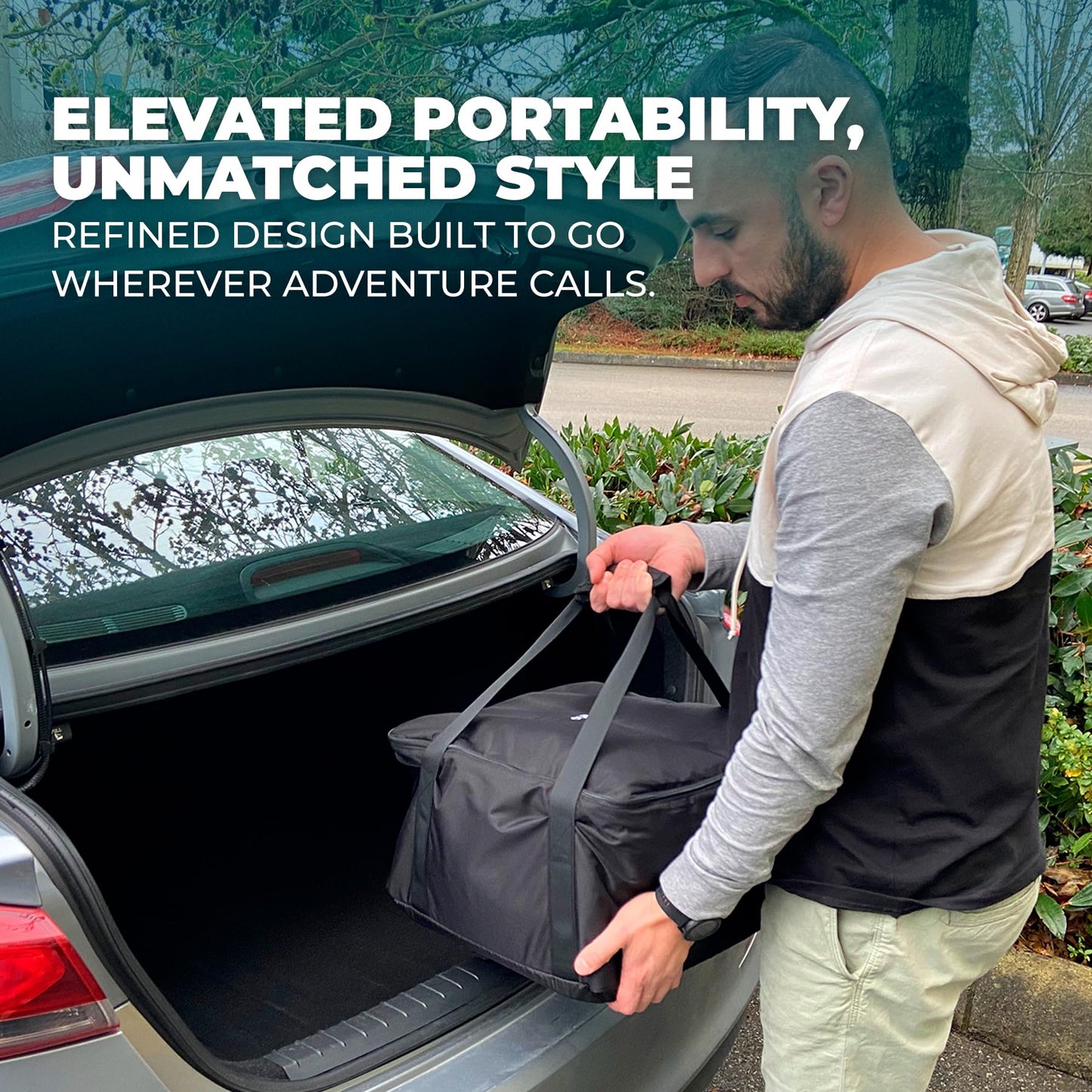 Firecube Carry Bag - Fits Outland Living 14” Square Portable Propane Firecube Fire Pit – UV and Weather Resistant – Sturdy Grips for Easy Transport