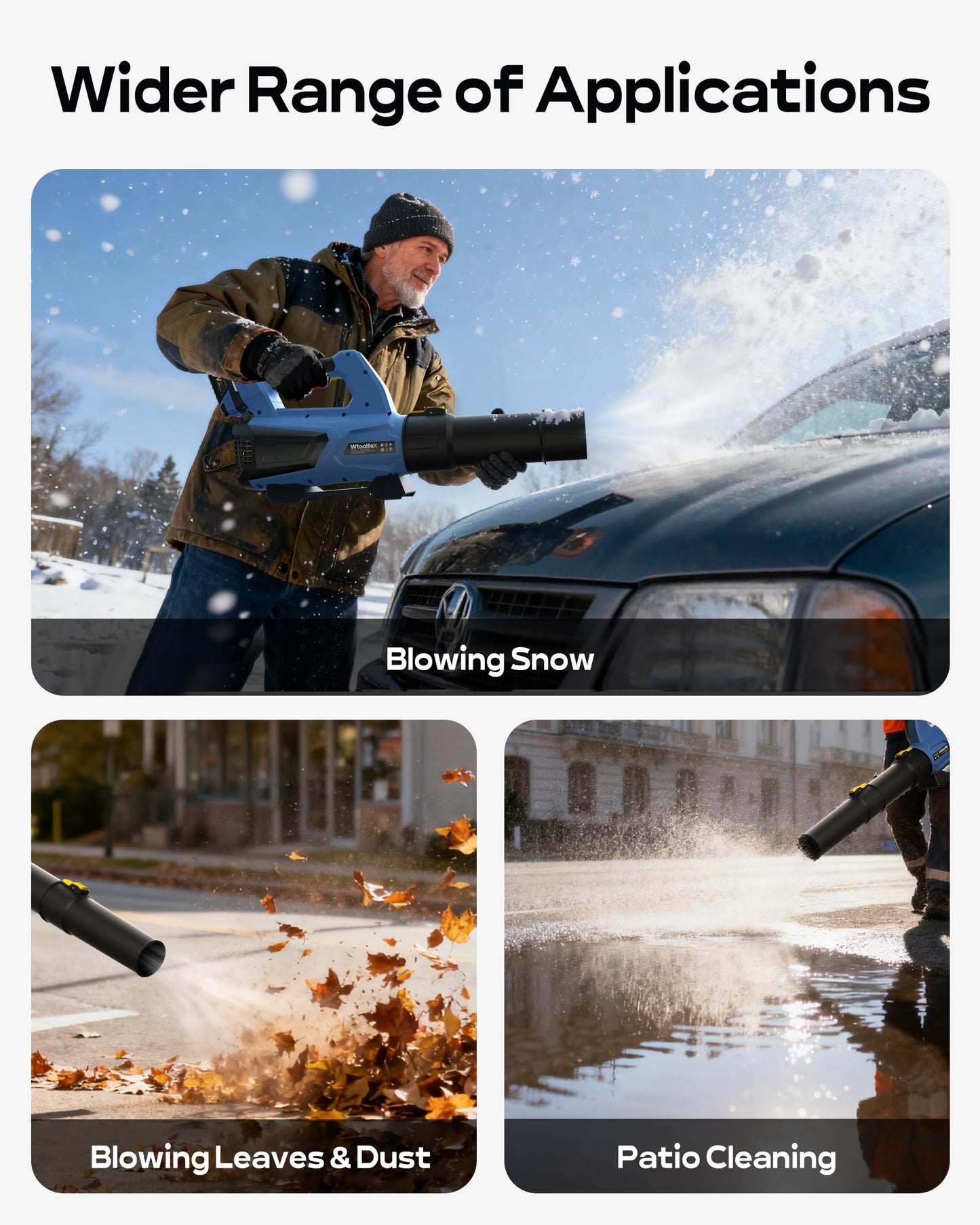 Leaf Blower Cordless with 𝟐 𝐗 𝟒.𝟎𝐀𝐡 𝐁𝐚𝐭𝐭𝐞𝐫𝐲 𝐚𝐧𝐝 𝐂𝐡𝐚𝐫𝐠𝐞𝐫, 590CFM/165MPH Electric Cordless Leaf Blower, Lightweight Blower for Patio Cleaning, Lawn Care, Blowing Leaves and Dust