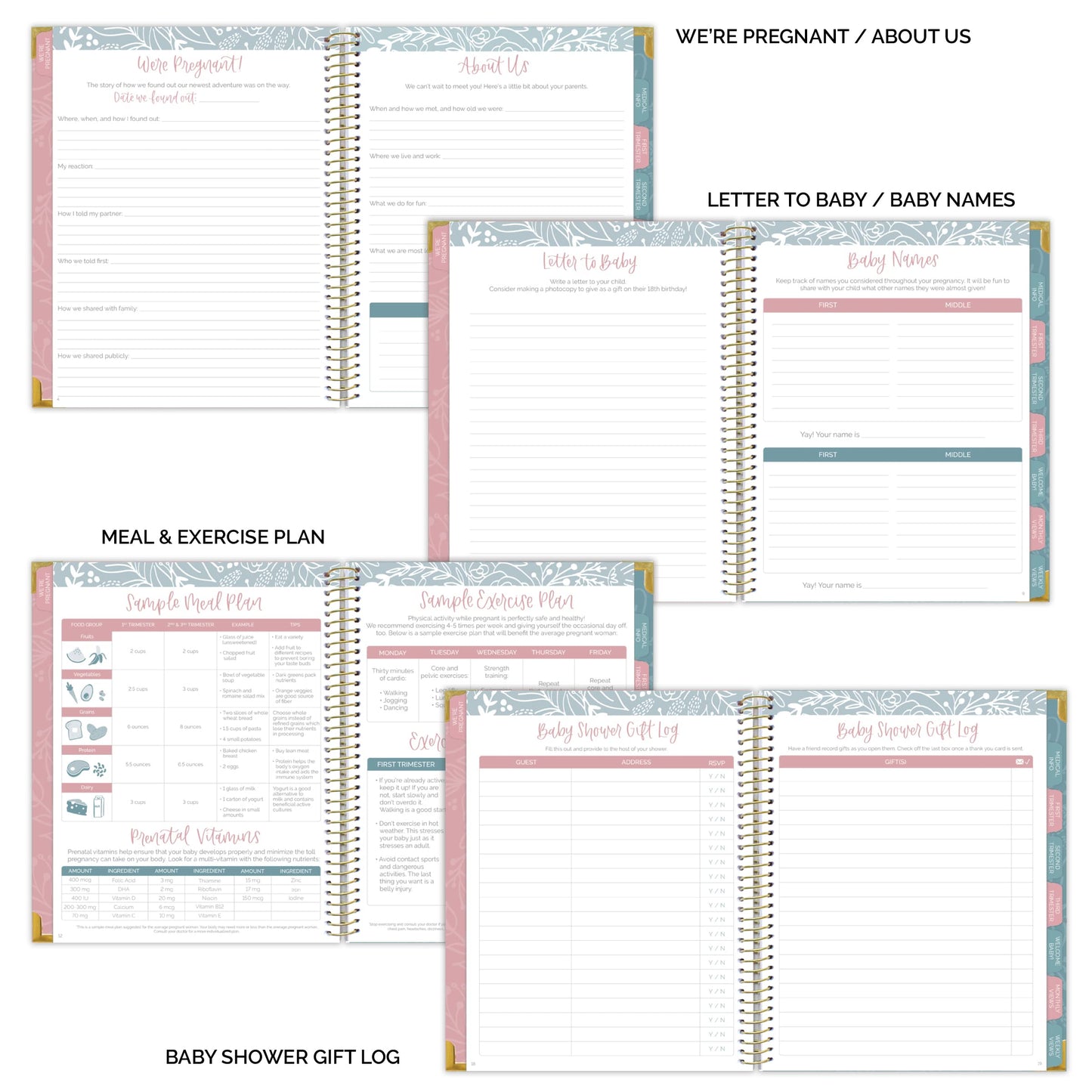 bloom daily planners New Pregnancy and Baby's First Year Calendar Planner & Keepsake Journal with Stickers - Hardcover Scrapbook Memory Book Organizer - (Undated) 8” x 10" - The Story of You