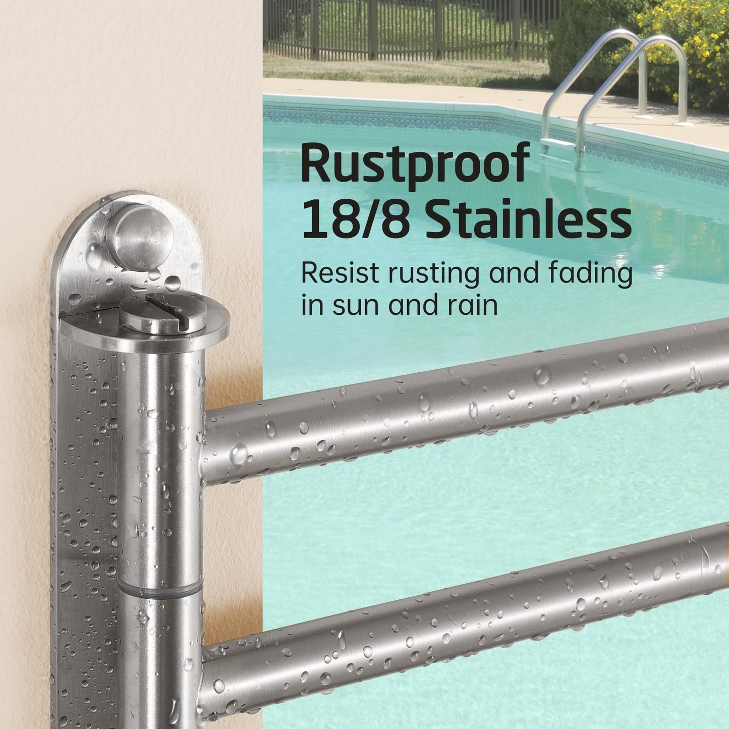 KES Swivel Towel Bar 19.5" Extra Long, 4-Arm Swing Out Towel Rack for Bathroom Wall, Hand Towel Holder for Multiple Towels, SUS304 Stainless Steel Brushed Finish, A2103S4L50-2