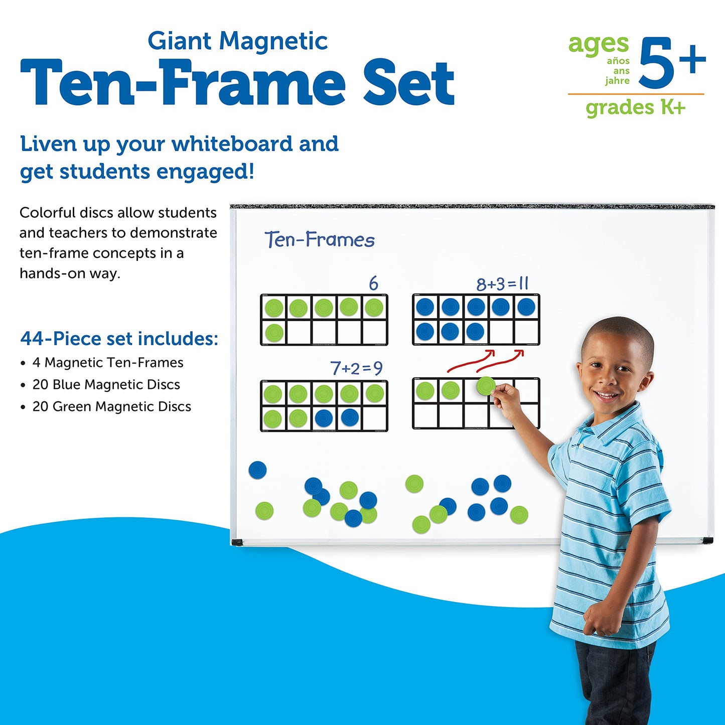 Learning Resources LER6644 Giant Magnetic Ten-Frame Set