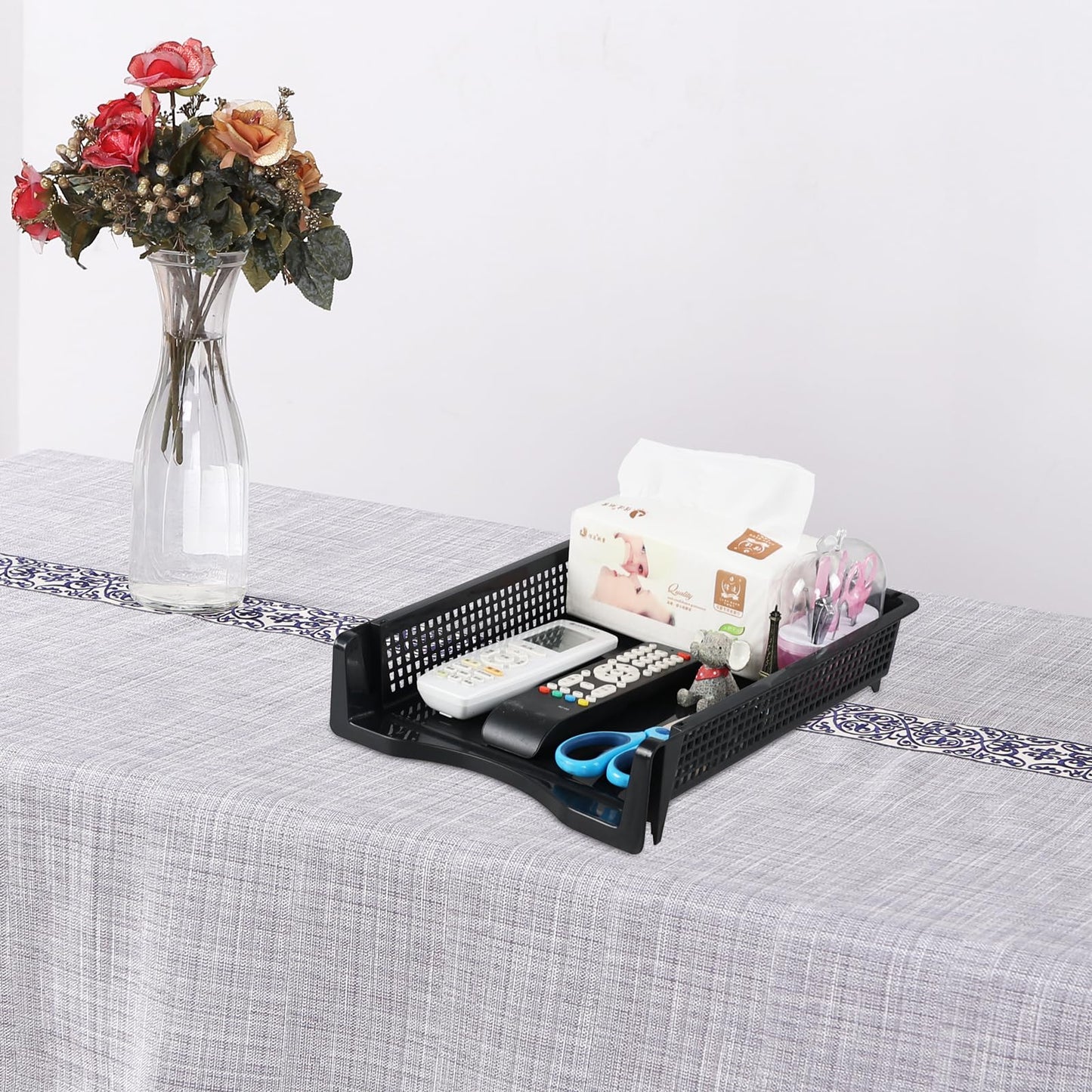 Melontray 6 Tier Stackable Paper Tray Organizer, Plastic Desktop Document Letter Trays, Black
