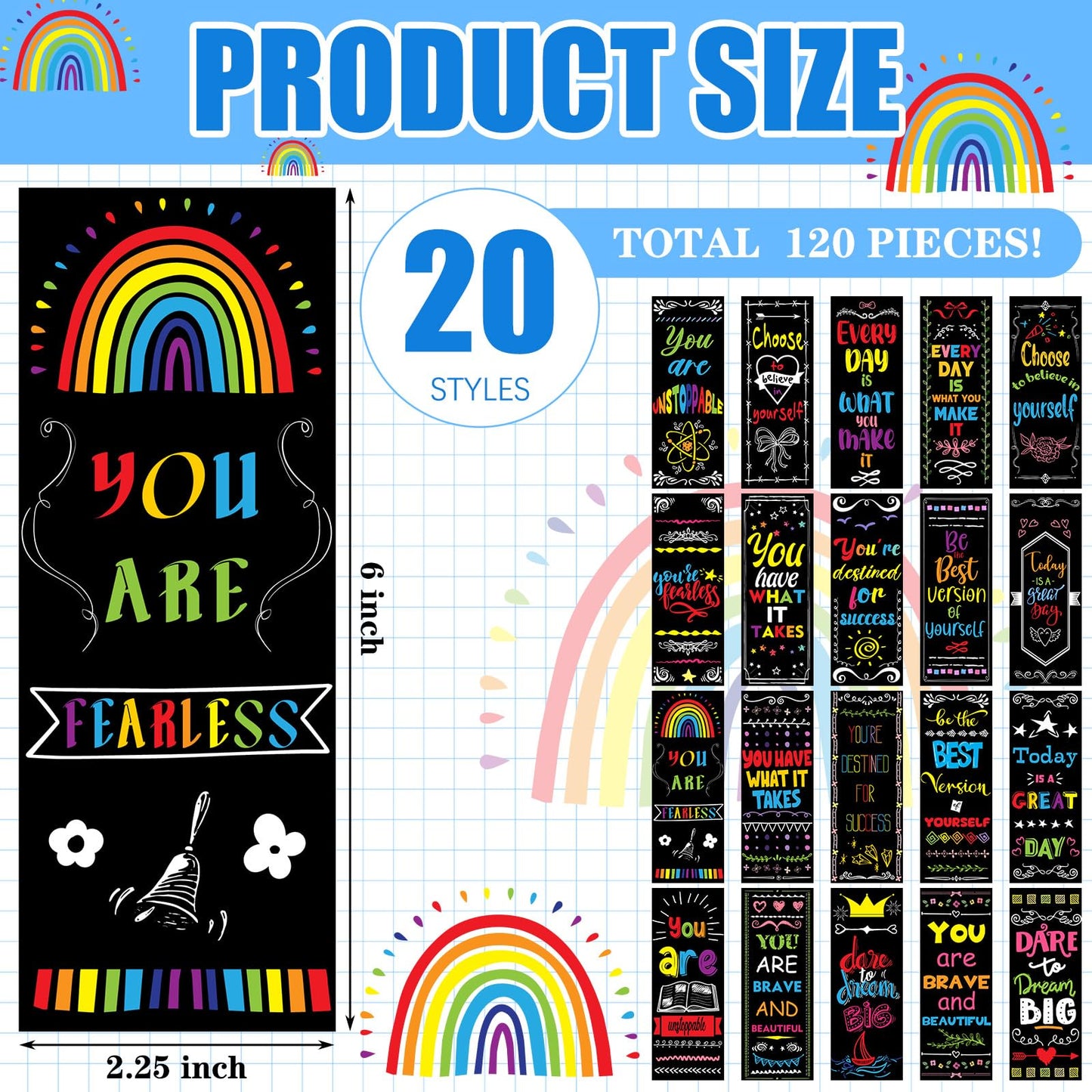 240 Pcs/120 Set Inspirational Pencil Bookmark Gift Thermochromic Color Changing Pencil Bulk with Eraser Motivational Bookmark Back to School Gifts for Kids Students Teacher Classroom Party Favors