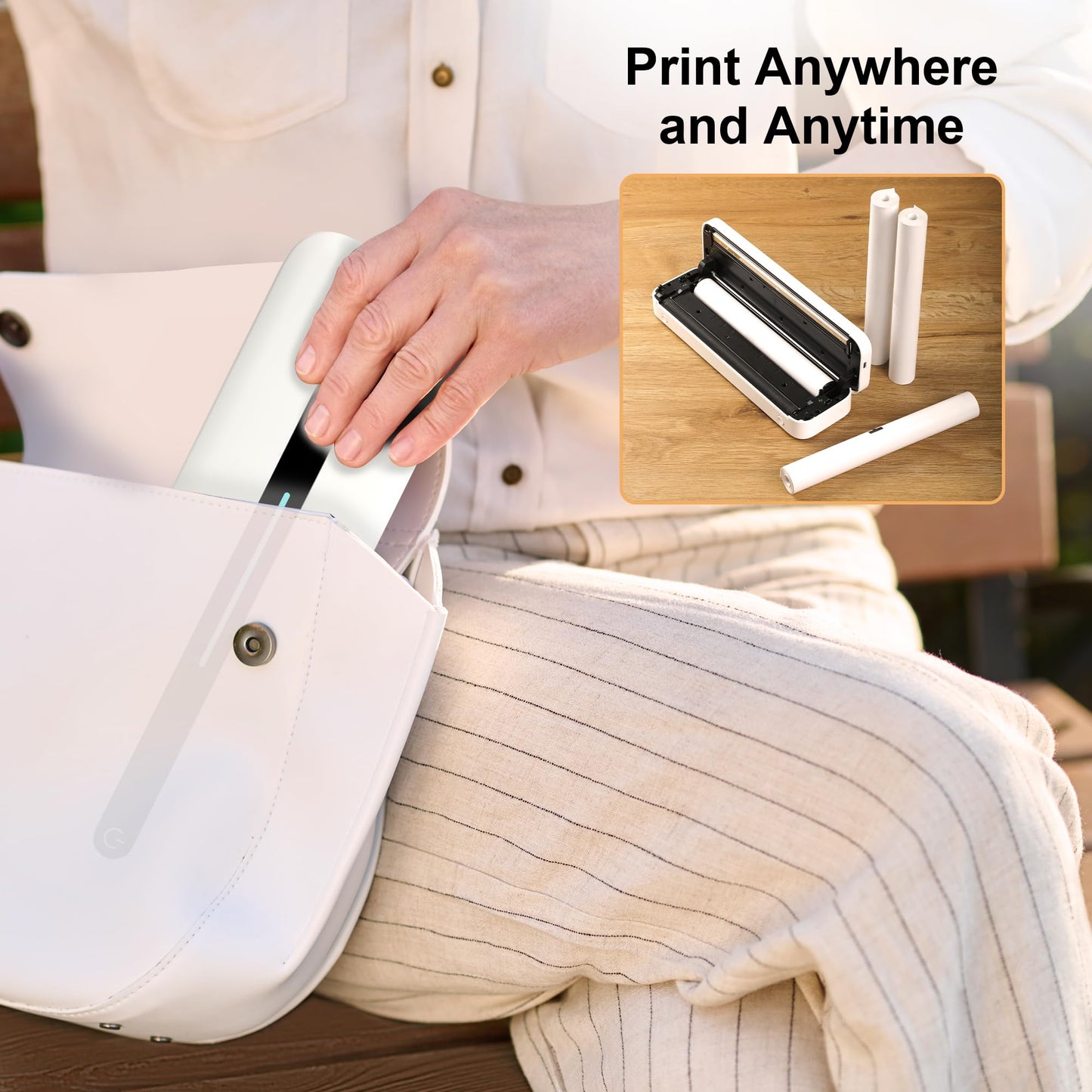 Phomemo US Letter Thermal Paper 4 Rolls, Thermal Printer Paper Supports Continuous Printing, Phomemo Paper Compatible with M832 M832D M834 Portable Printer