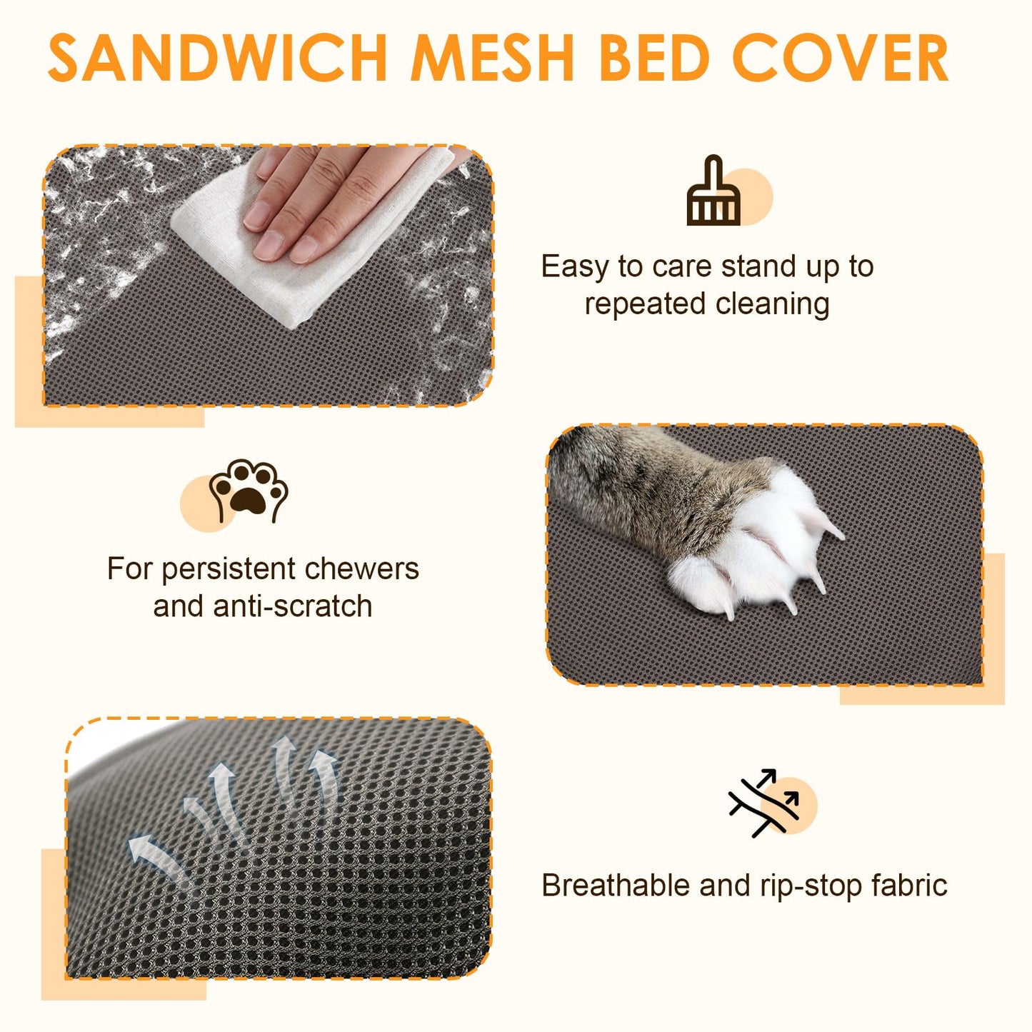 Crazydeer Cat Desk Bed, 360° Rotating & Adjustable Shelf Mount, Elevated Cat Hammock with Washable Air Mesh Fabric Nest, Breathable & Comfortable for Indoor Kitten Cats