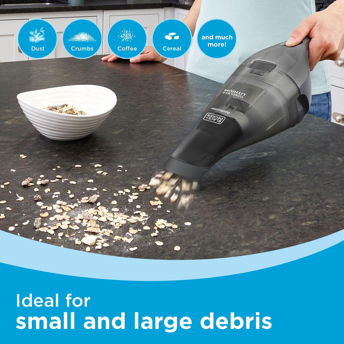 BLACK+DECKER Dustbuster Handheld Vacuum, Cordless, Dark Grey (HNVC220BCZ01)