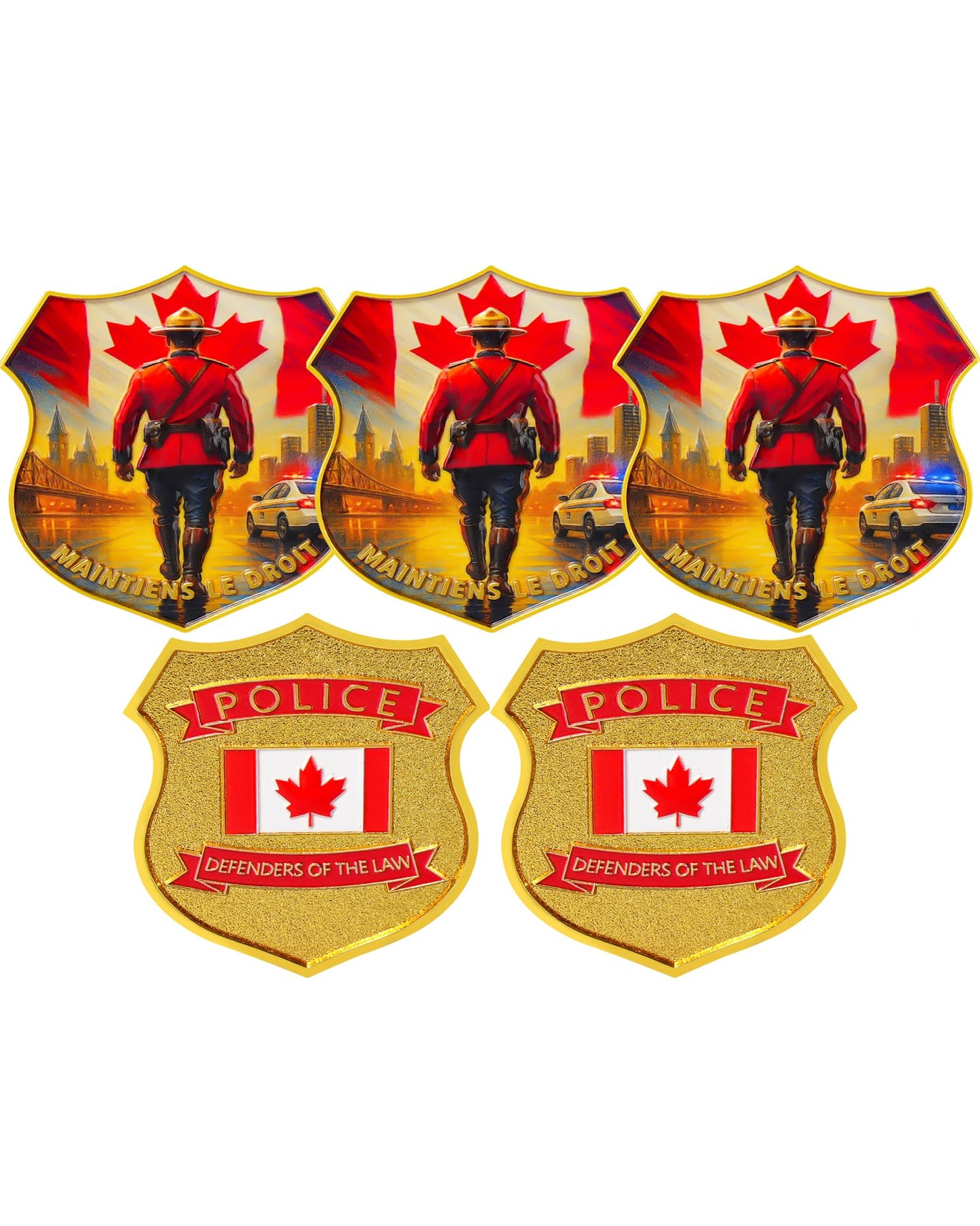 RYUKENLM 5pcs Canadian Police Challenge Coin Canadian Police Tribute Collectible Police Badge Coins Perfect Patriotic Token Gift for Police and Enthusiasts