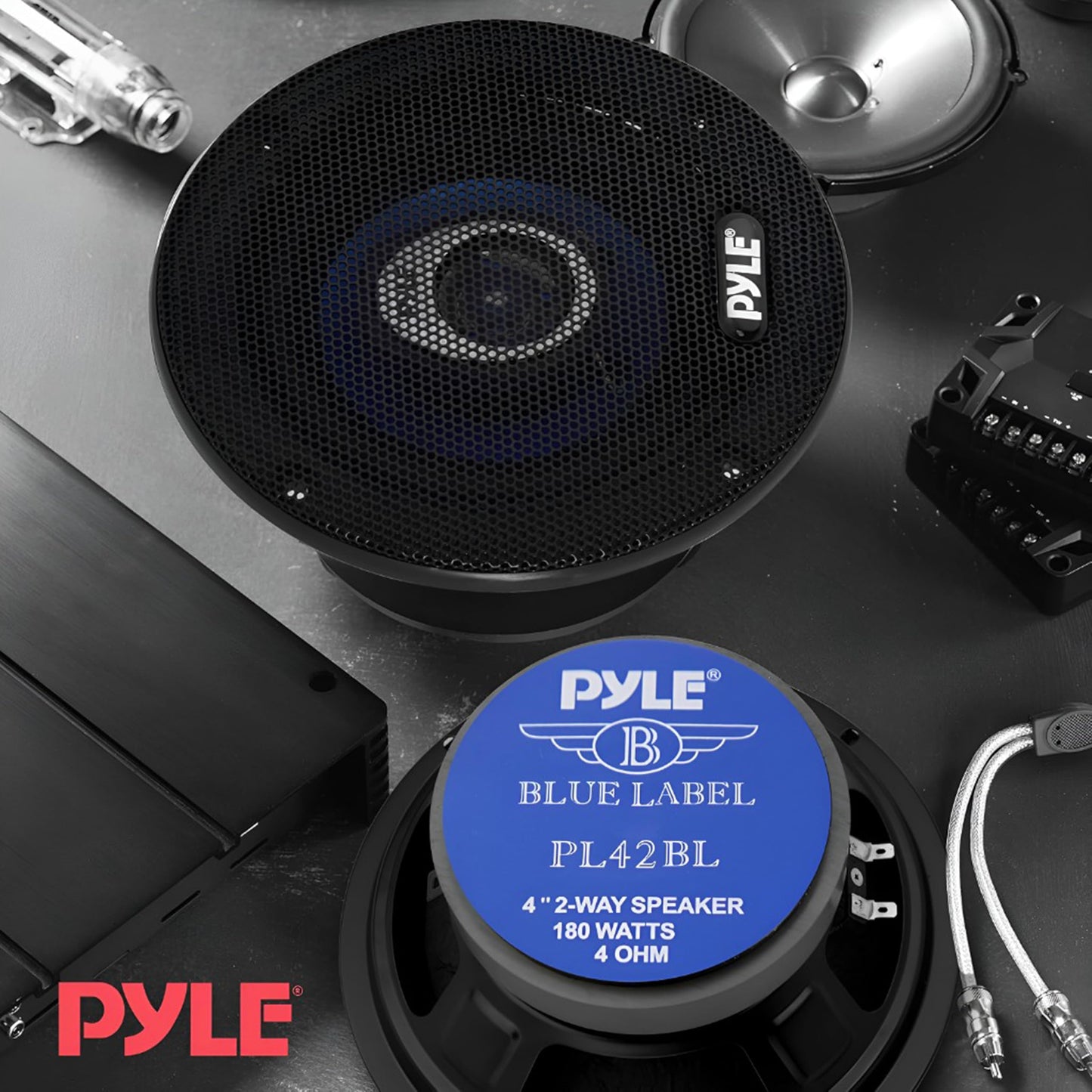 6.5" Three-Way Sound Speaker System - 180 W RMS/360W Power Handling W/ 4 Ohm Impedance and 3/4'' Piezo Tweeter For Car Component Stereo, Round Shaped Pro Full Range Triaxial Loud Audio