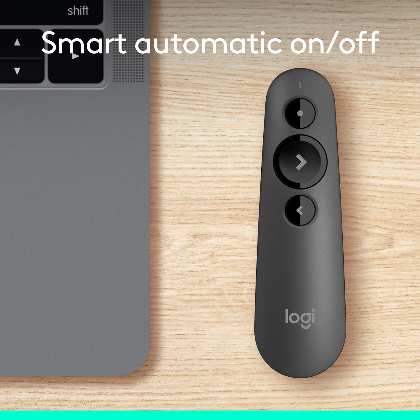 Logitech R500s Laser Presentation Remote, Bluetooth, USB-A Receiver, Presentation Clicker with Laser Pointer (Class 1) for Powerpoint, Keynote, Google Slides, for Windows/MacOS - Black