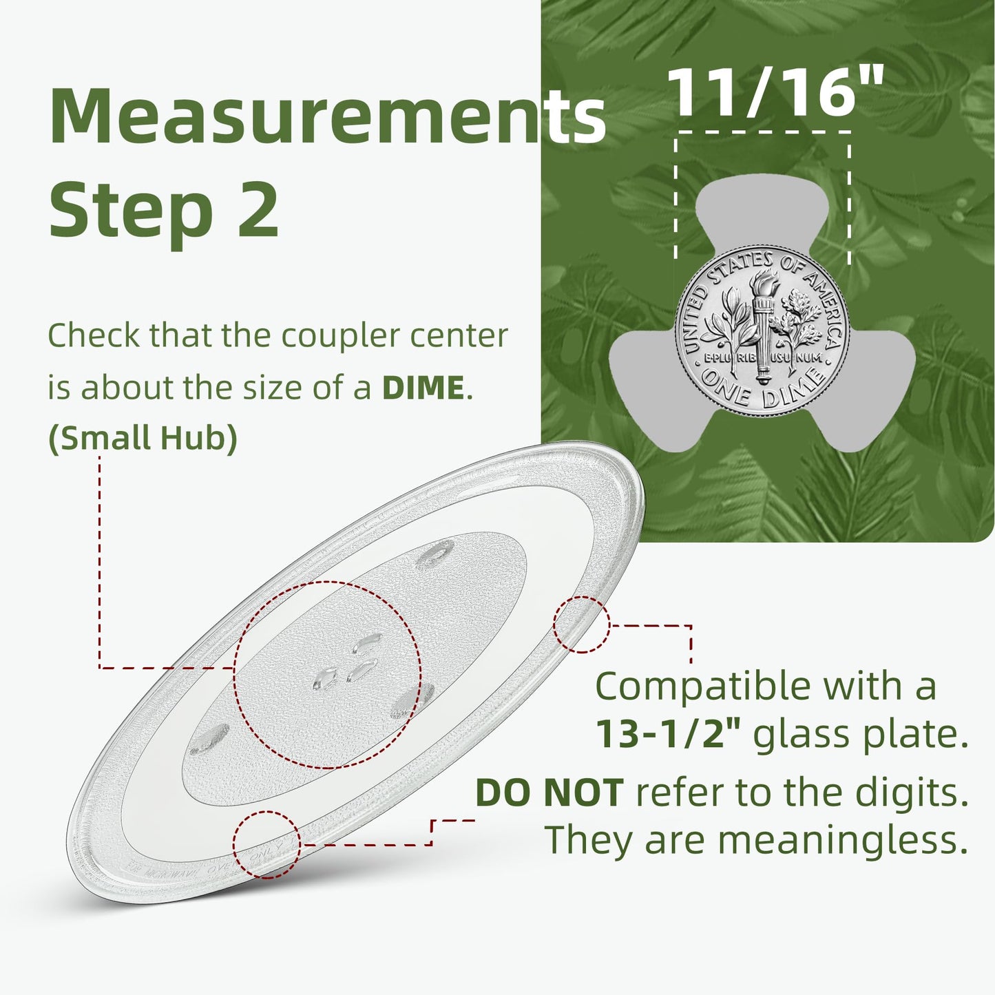 Gemroom 13.5" 340mm Microwave Turntable Plate Compatible with Panasonic F06015Q00AP F06014T00AP, 13 1/2 inch Replacement Microwave Glass Plate for GE WB49X10114
