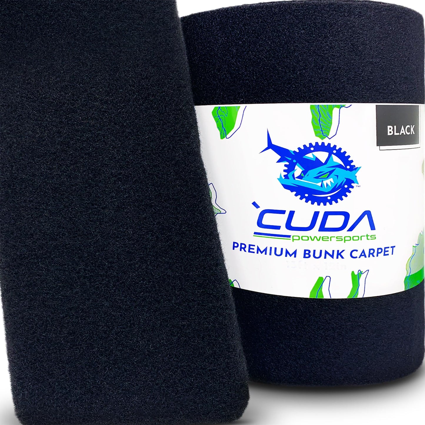 Cuda Boat Trailer Bunk Carpet 12 Inch Wide x 13ft-New Premium 30 Oz Roll- Cuda Bunk Carpet for Boat Trailers Parts Accessories Black Lift Runners Covers Waterproof