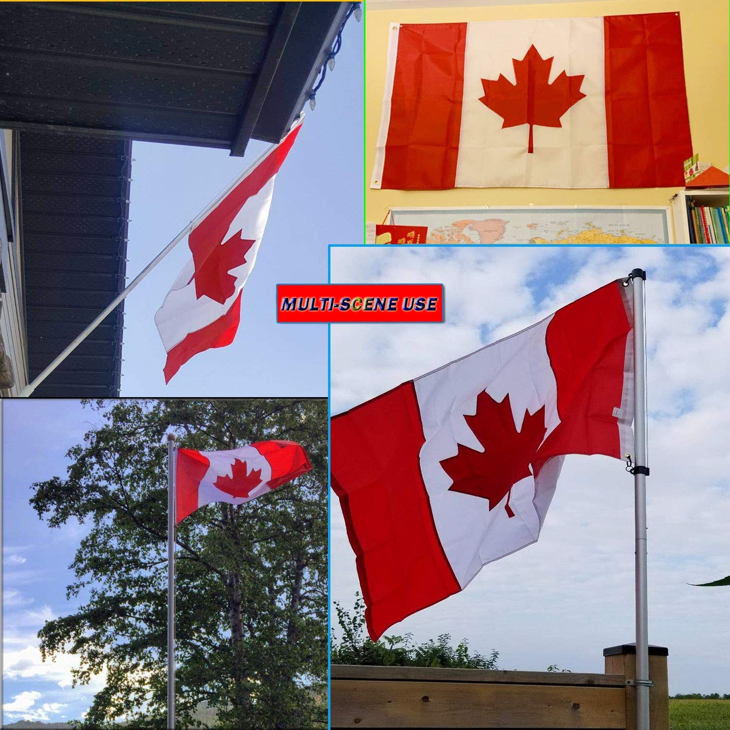 Premium 3X6 Ft Canada Flag Outdoor, Official Proportion1:2|36X72inch |Embroidered Maple Leaf Longest Lasting Oxford Nylon 210D- Canadian Flags, Quadruple Stitched Fly Ends Heavy Ca Flags